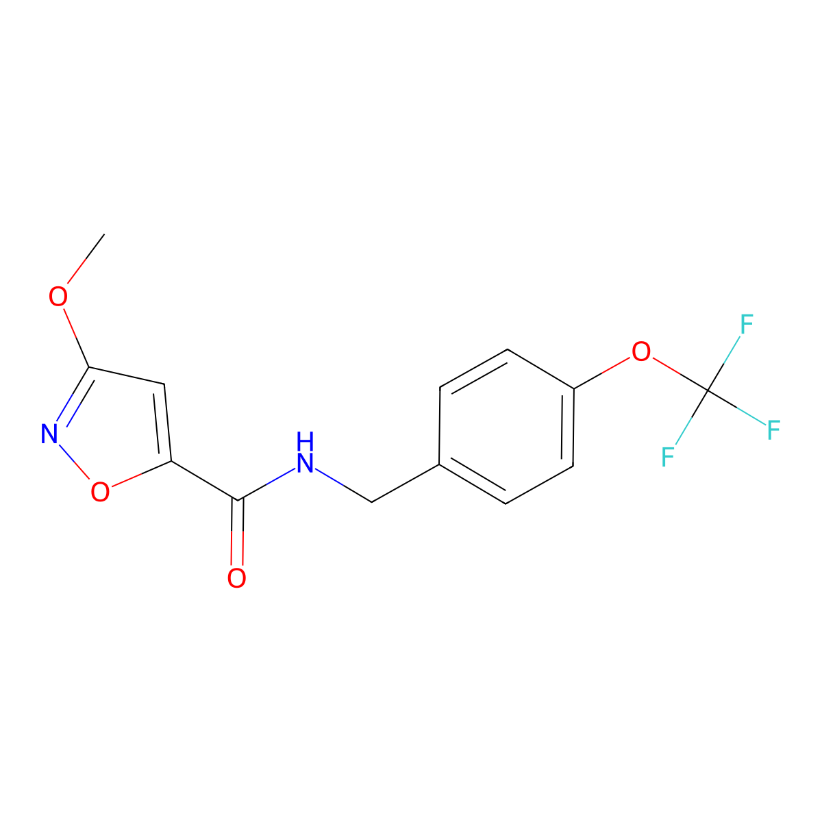 3-methoxy-N-(4-(trifluoromethoxy)benzyl)isoxazole-5-carboxamide molecular structure, CAS 1428371-59-8