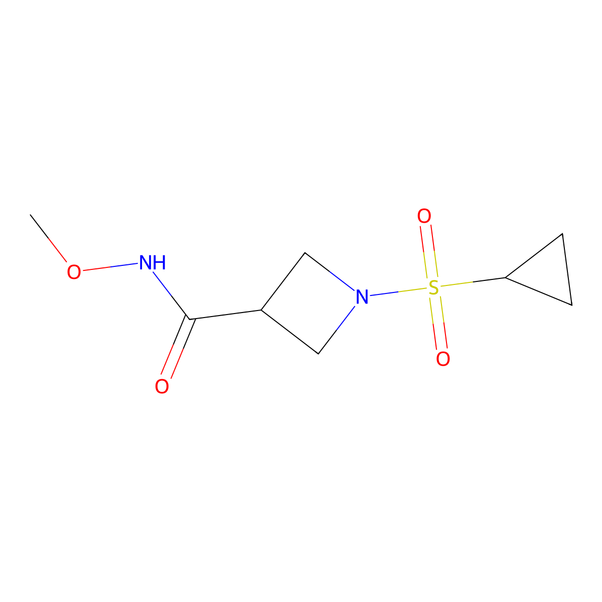 1-(cyclopropylsulfonyl)-N-methoxyazetidine-3-carboxamide molecular structure, CAS 1428371-64-5