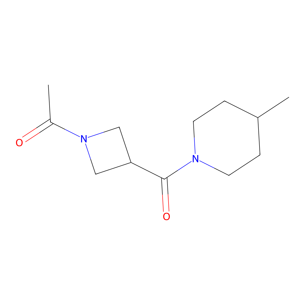1-(3-(4-Methylpiperidine-1-carbonyl)azetidin-1-yl)ethanone molecular structure, CAS 1428371-74-7