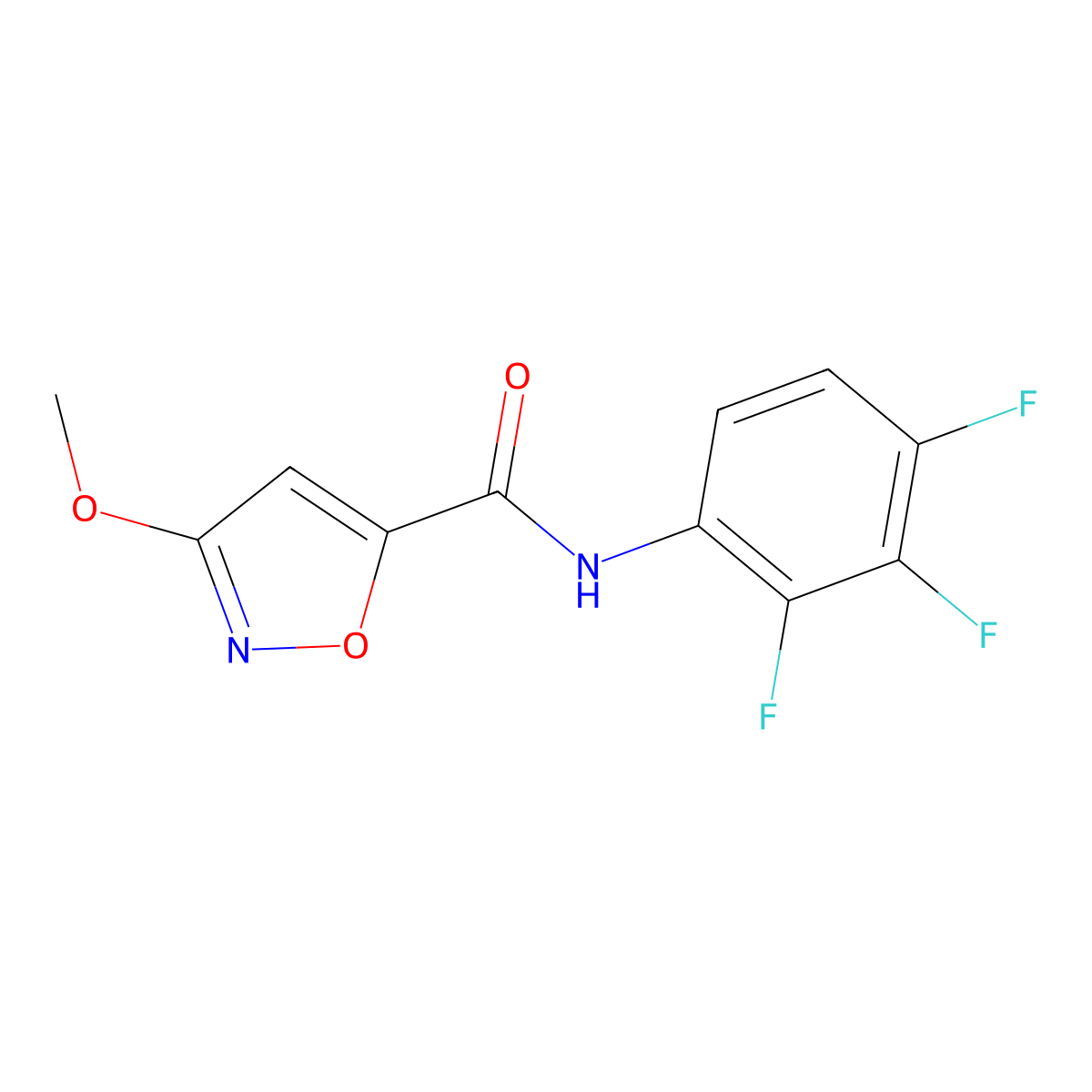 3-methoxy-N-(2,3,4-trifluorophenyl)isoxazole-5-carboxamide molecular structure, CAS 1428371-81-6