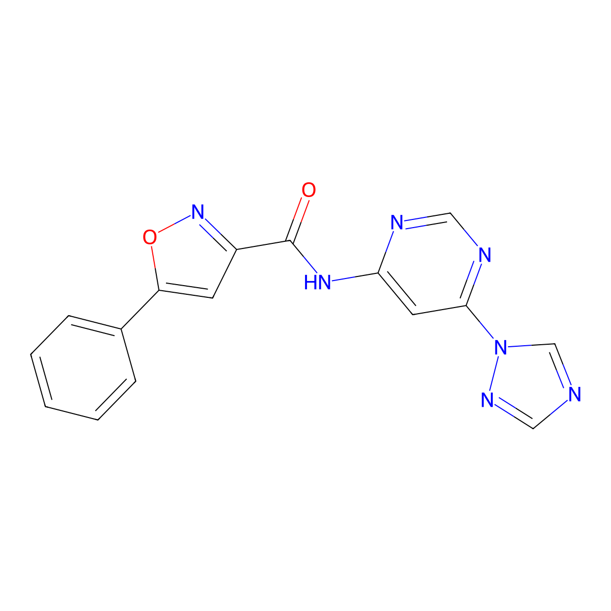 N-(6-(1H-1,2,4-triazol-1-yl)pyrimidin-4-yl)-5-phenylisoxazole-3-carboxamide molecular structure, CAS 1428371-89-4