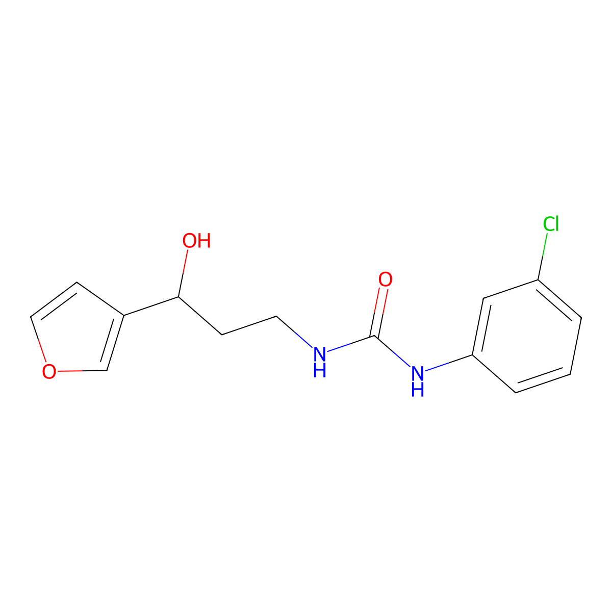 1-(3-Chlorophenyl)-3-[3-(furan-3-YL)-3-hydroxypropyl]urea molecular structure, CAS 1428371-95-2