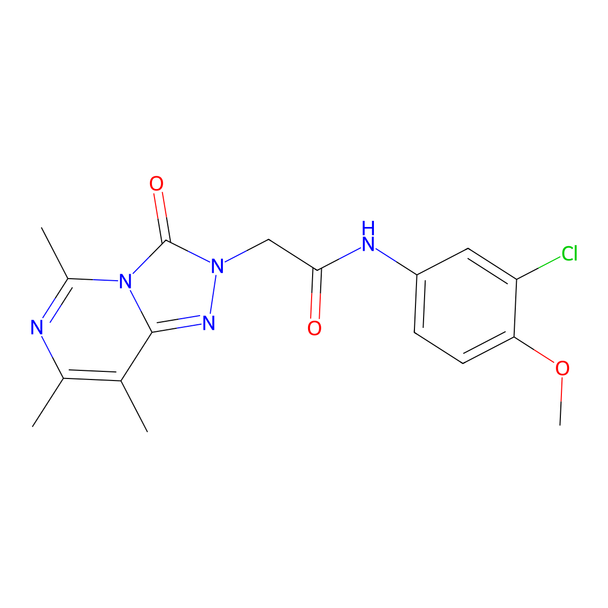 N-(3-chloro-4-methoxyphenyl)-2-(5,7,8-trimethyl-3-oxo-[1,2,4]triazolo[4,3-c]pyrimidin-2(3H)-yl)acetamide molecular structure, CAS 1428372-00-2