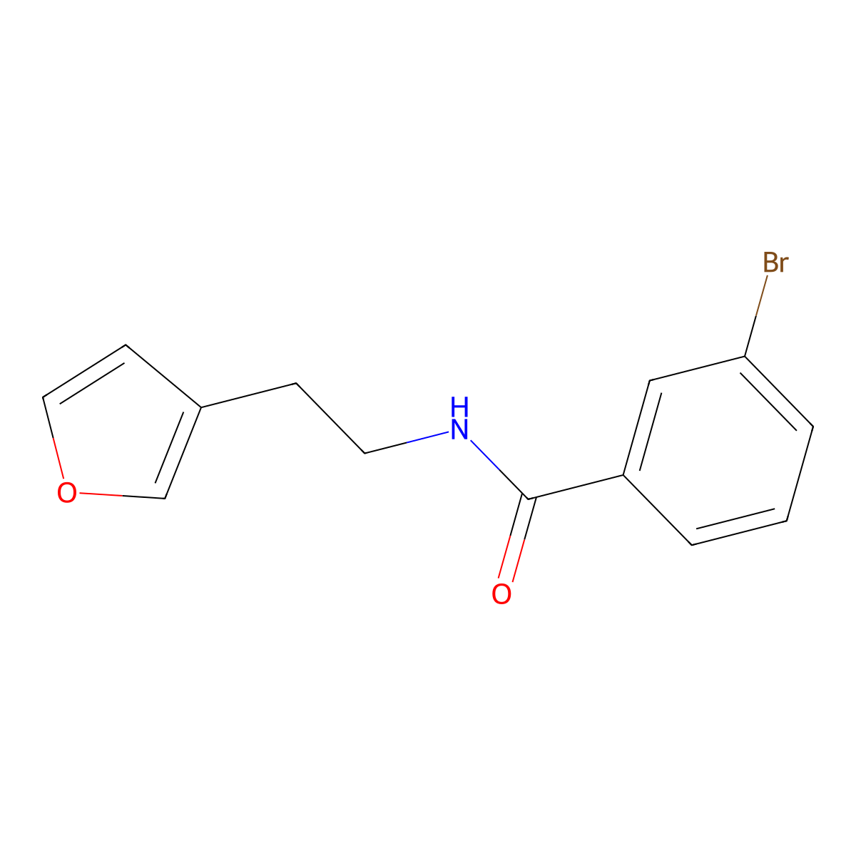 3-Bromo-N-[2-(furan-3-YL)ethyl]benzamide molecular structure, CAS 1428372-04-6