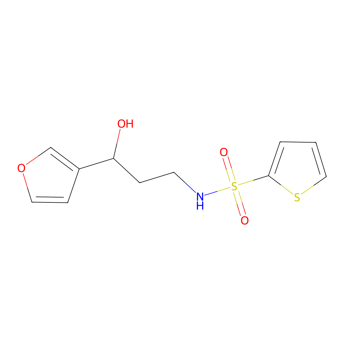 N-[3-(Furan-3-YL)-3-hydroxypropyl]thiophene-2-sulfonamide molecular structure, CAS 1428372-07-9