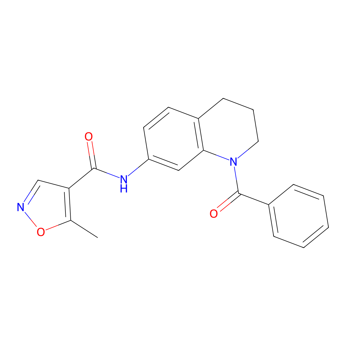 N-(1-benzoyl-1,2,3,4-tetrahydroquinolin-7-yl)-5-methylisoxazole-4-carboxamide molecular structure, CAS 1428372-08-0
