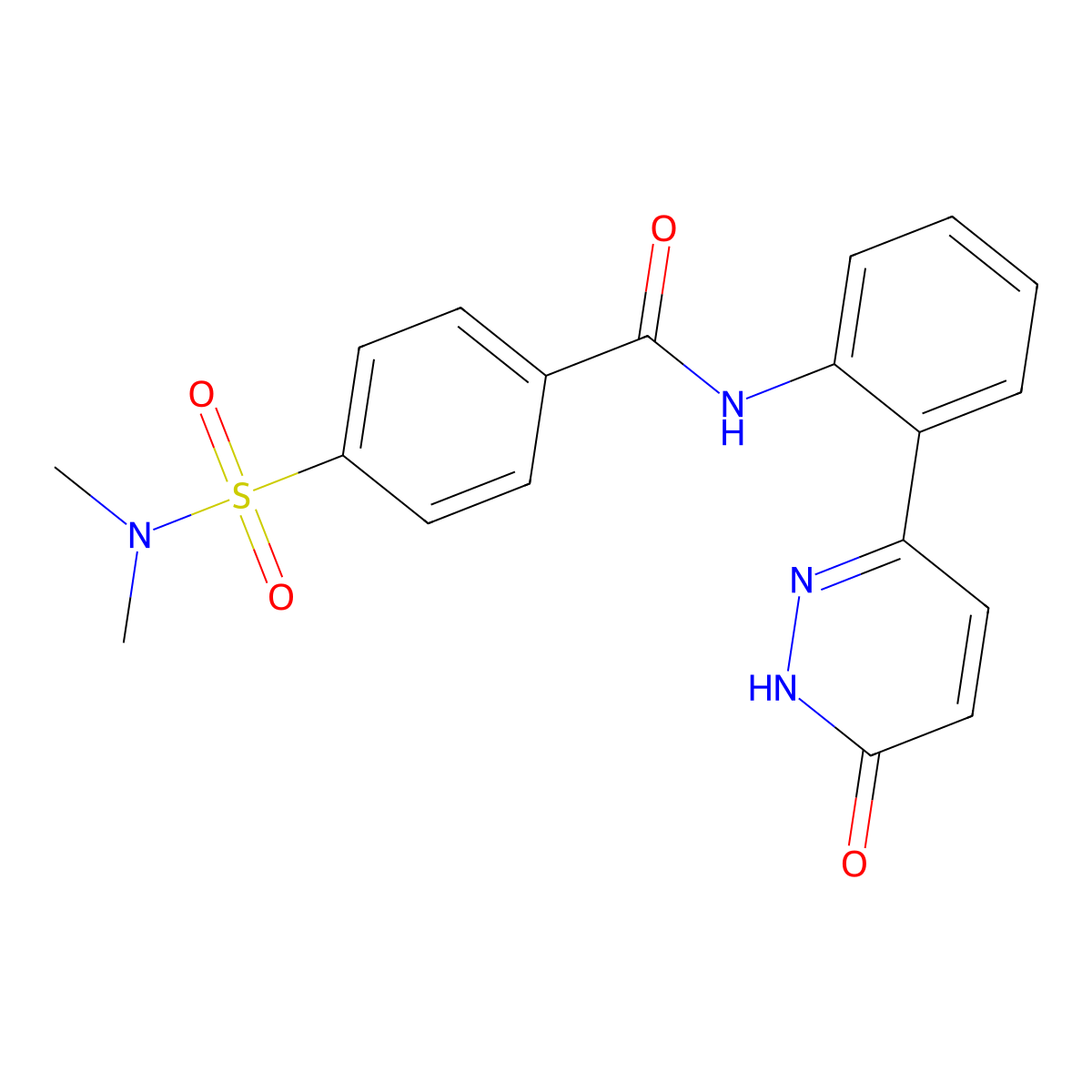 4-(N,N-dimethylsulfamoyl)-N-(2-(6-oxo-1,6-dihydropyridazin-3-yl)phenyl)benzamide molecular structure, CAS 1428372-17-1