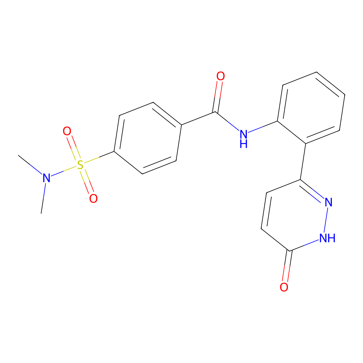 4-(N,N-dimethylsulfamoyl)-N-(2-(6-oxo-1,6-dihydropyridazin-3-yl)phenyl)benzamide molecular structure, CAS 1428372-17-1