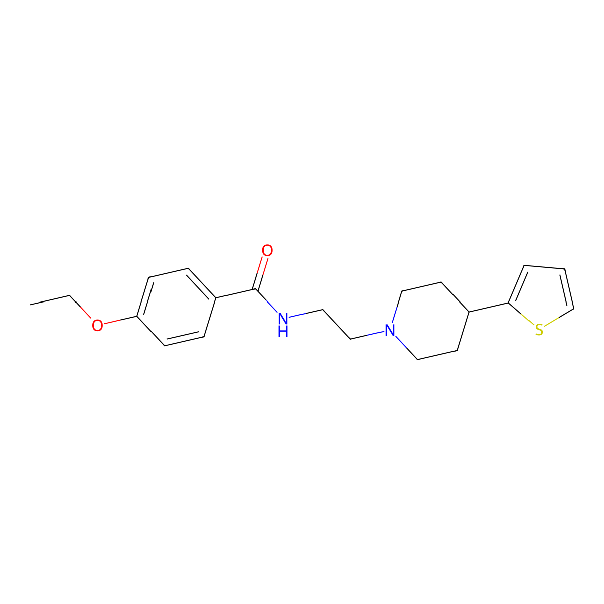 4-Ethoxy-N-{2-[4-(thiophen-2-YL)piperidin-1-YL]ethyl}benzamide molecular structure, CAS 1428372-21-7