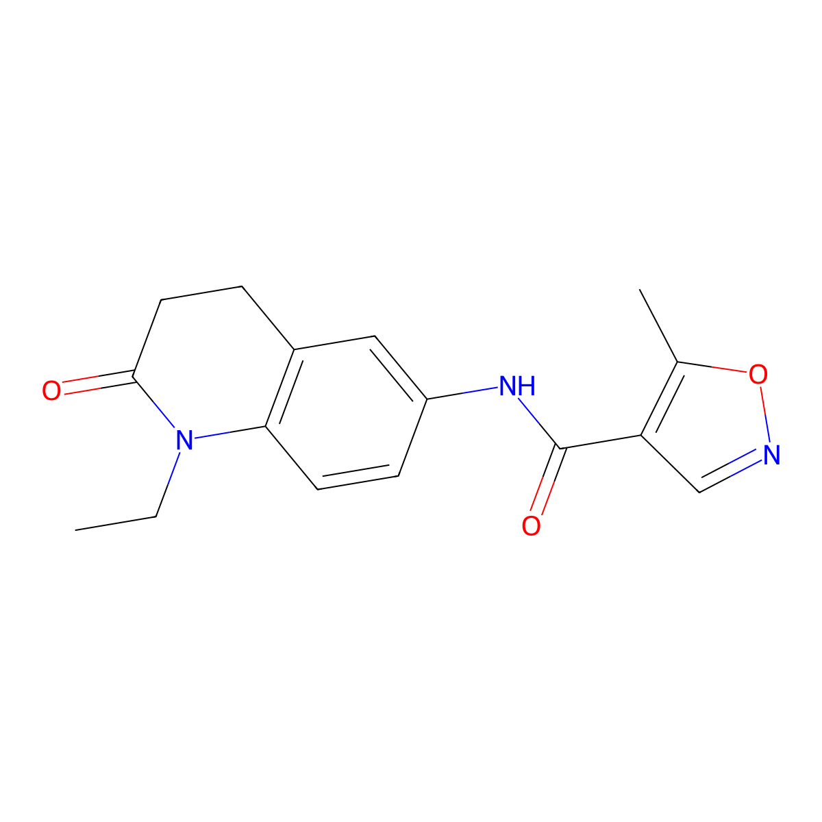 N-(1-ethyl-2-oxo-1,2,3,4-tetrahydroquinolin-6-yl)-5-methylisoxazole-4-carboxamide molecular structure, CAS 1428372-24-0