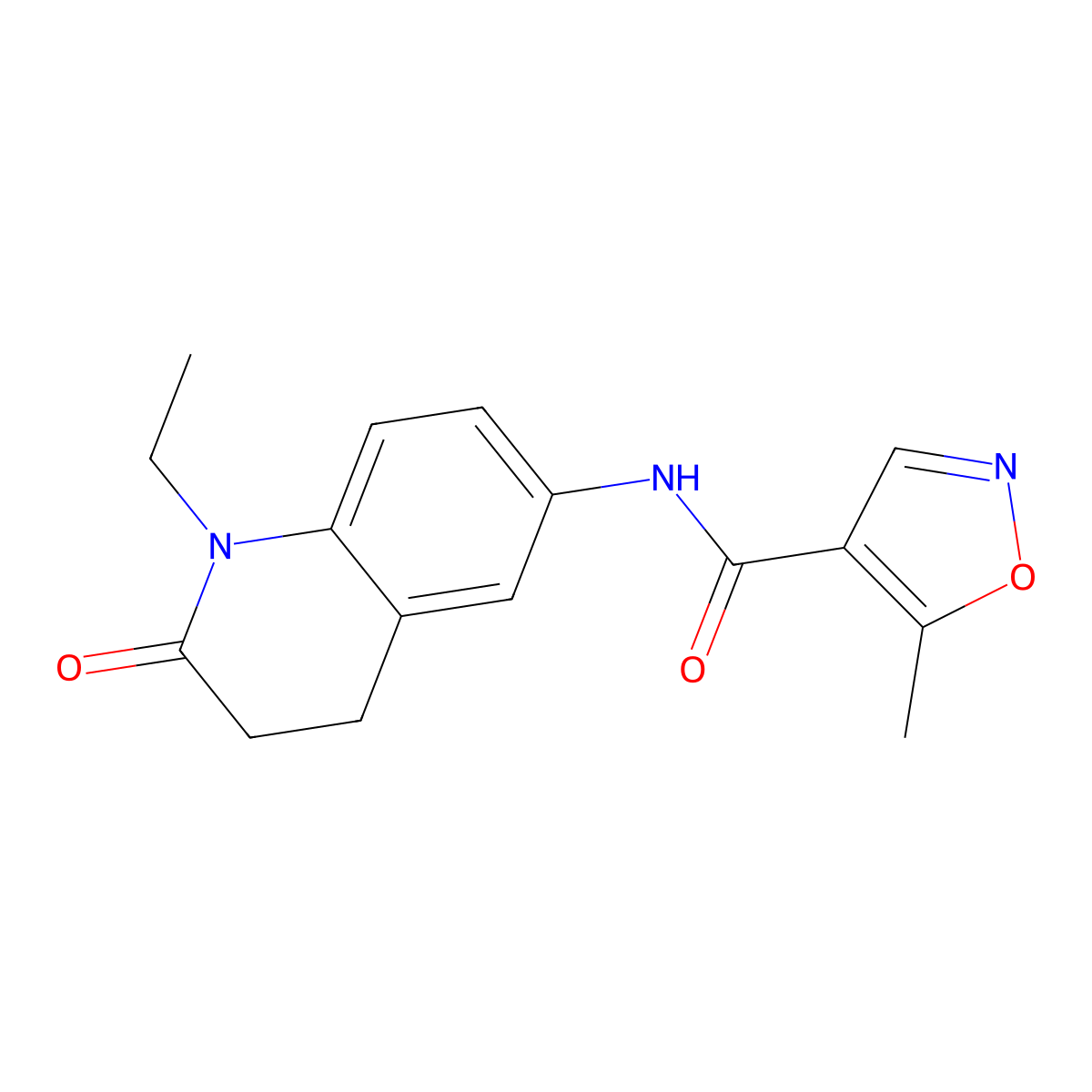 N-(1-ethyl-2-oxo-1,2,3,4-tetrahydroquinolin-6-yl)-5-methylisoxazole-4-carboxamide molecular structure, CAS 1428372-24-0