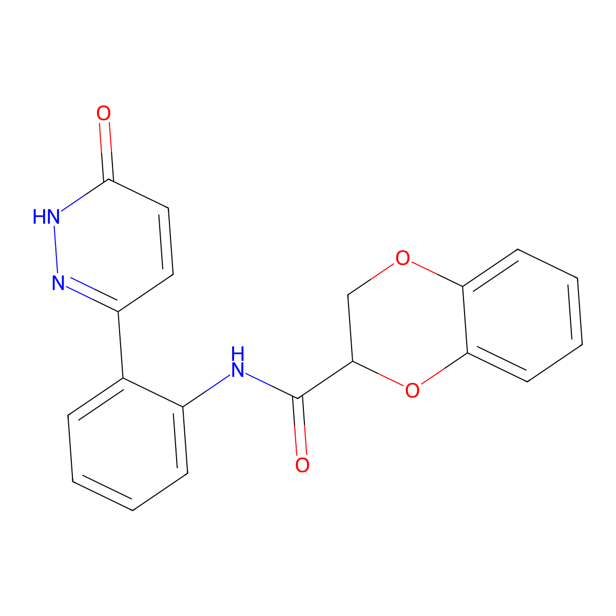 N-(2-(6-oxo-1,6-dihydropyridazin-3-yl)phenyl)-2,3-dihydrobenzo[b][1,4]dioxine-2-carboxamide molecular structure, CAS 1428372-27-3