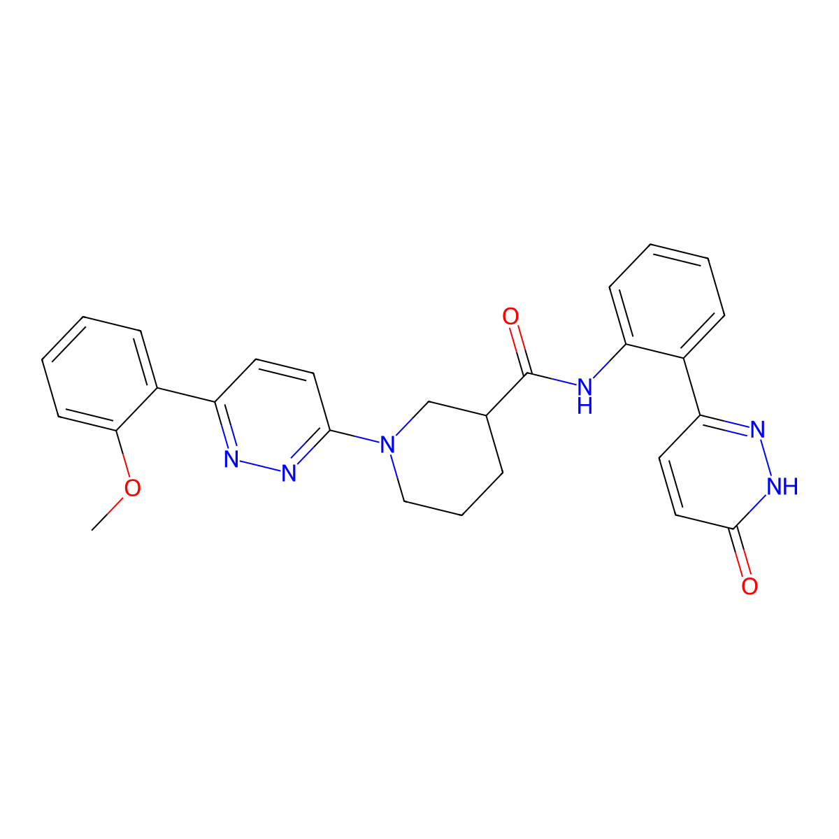 1-(6-(2-methoxyphenyl)pyridazin-3-yl)-N-(2-(6-oxo-1,6-dihydropyridazin-3-yl)phenyl)piperidine-3-carboxamide molecular structure, CAS 1428372-37-5