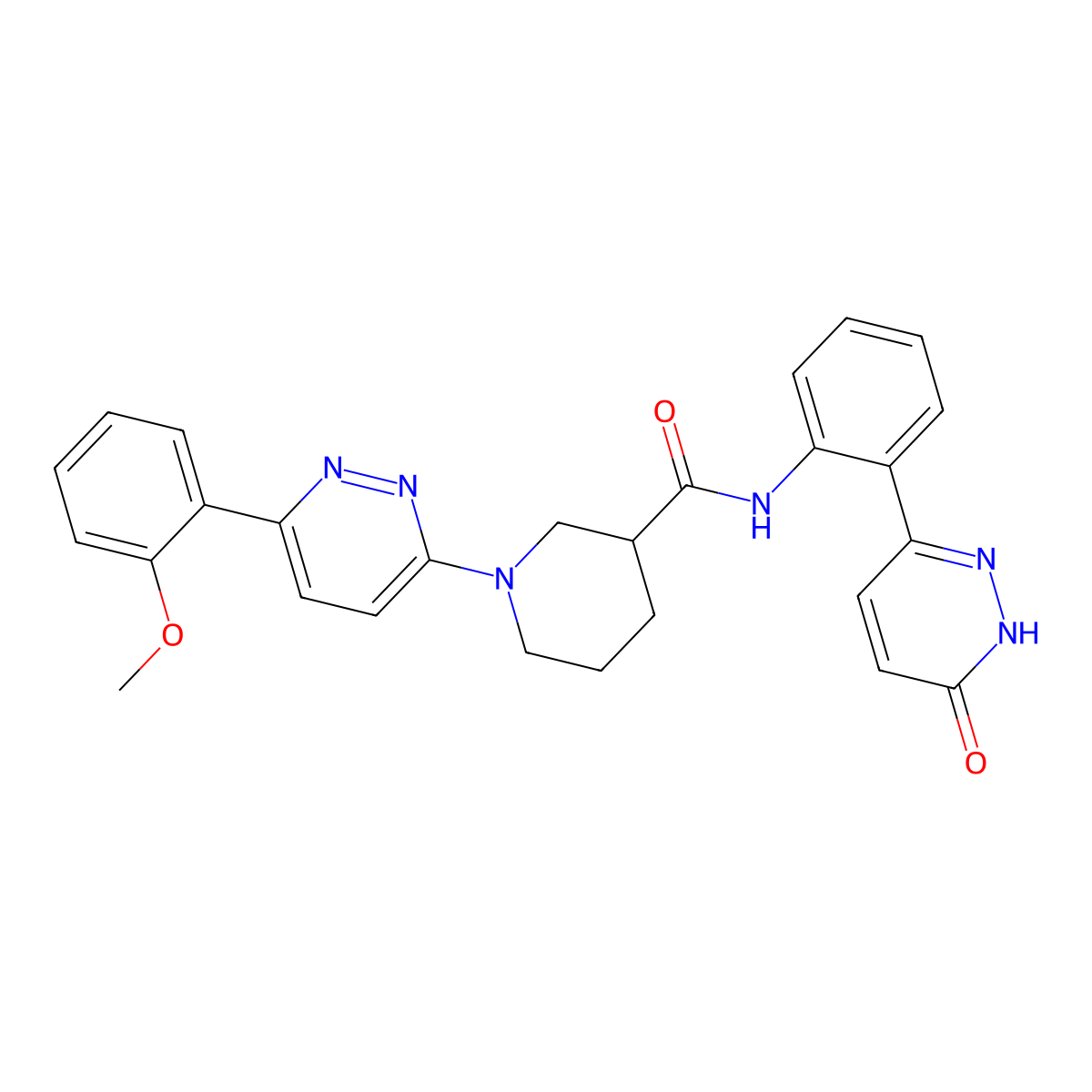 1-(6-(2-methoxyphenyl)pyridazin-3-yl)-N-(2-(6-oxo-1,6-dihydropyridazin-3-yl)phenyl)piperidine-3-carboxamide molecular structure, CAS 1428372-37-5