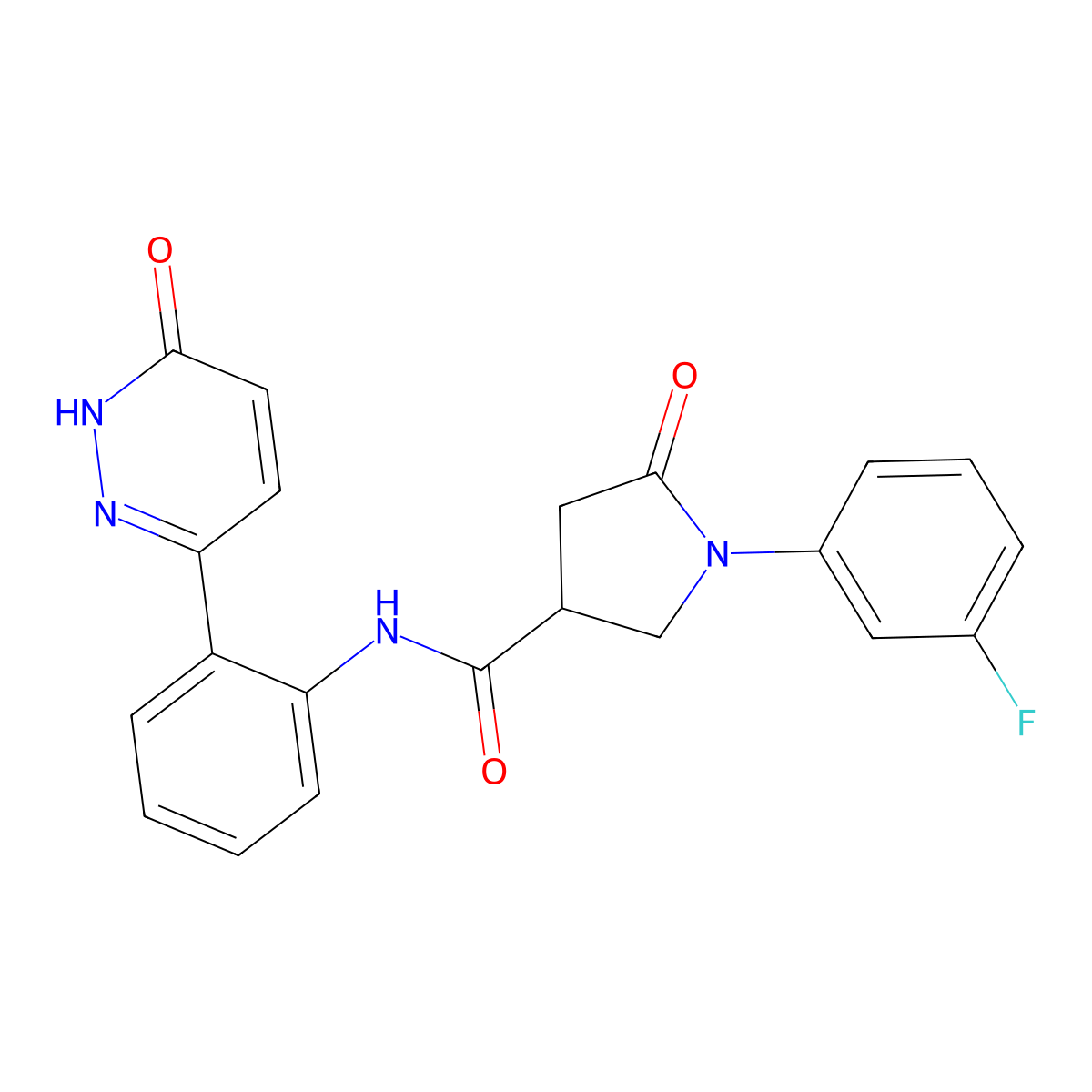 1-(3-fluorophenyl)-5-oxo-N-(2-(6-oxo-1,6-dihydropyridazin-3-yl)phenyl)pyrrolidine-3-carboxamide molecular structure, CAS 1428372-39-7