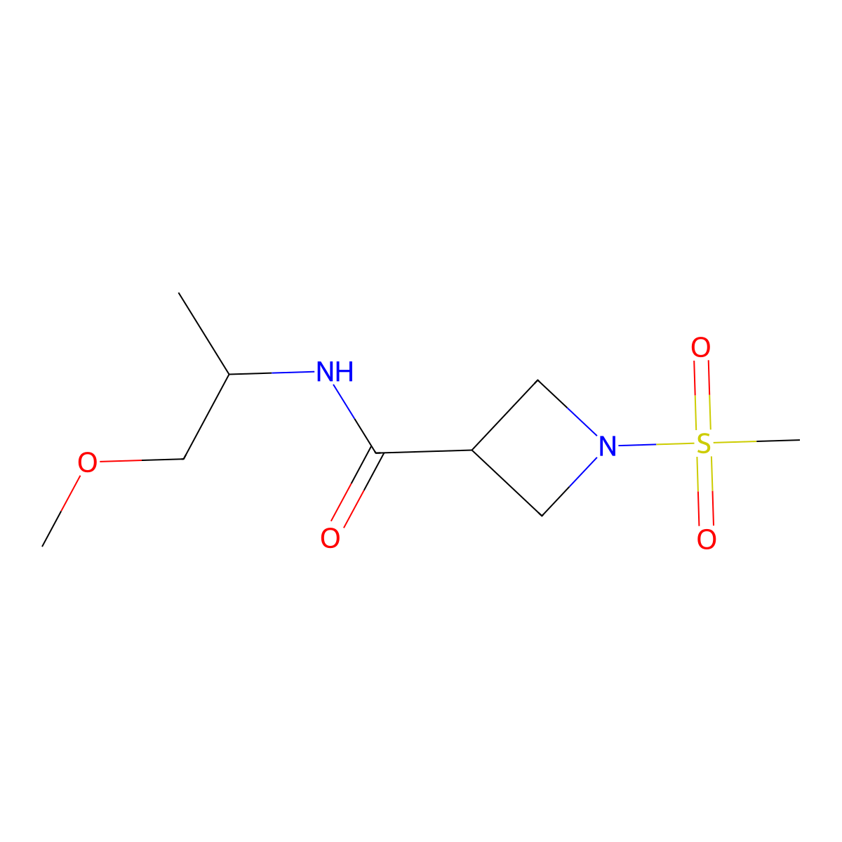 N-(1-methoxypropan-2-yl)-1-(methylsulfonyl)azetidine-3-carboxamide molecular structure, CAS 1428372-44-4