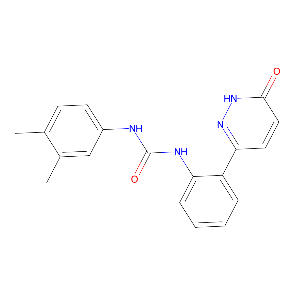 1-(3,4-Dimethylphenyl)-3-(2-(6-oxo-1,6-dihydropyridazin-3-yl)phenyl)urea molecular structure, CAS 1428372-46-6