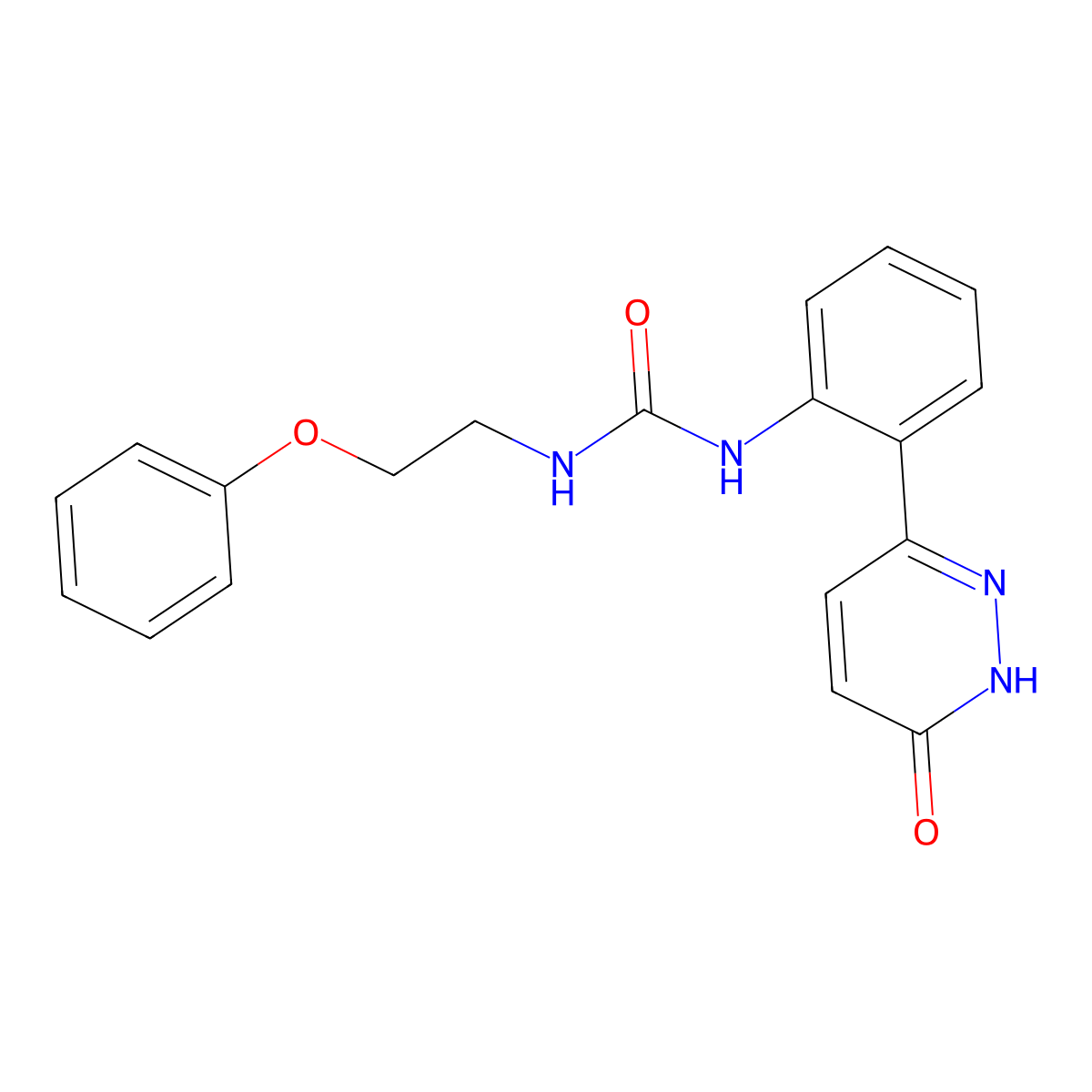 1-(2-(6-Oxo-1,6-dihydropyridazin-3-yl)phenyl)-3-(2-phenoxyethyl)urea molecular structure, CAS 1428372-47-7
