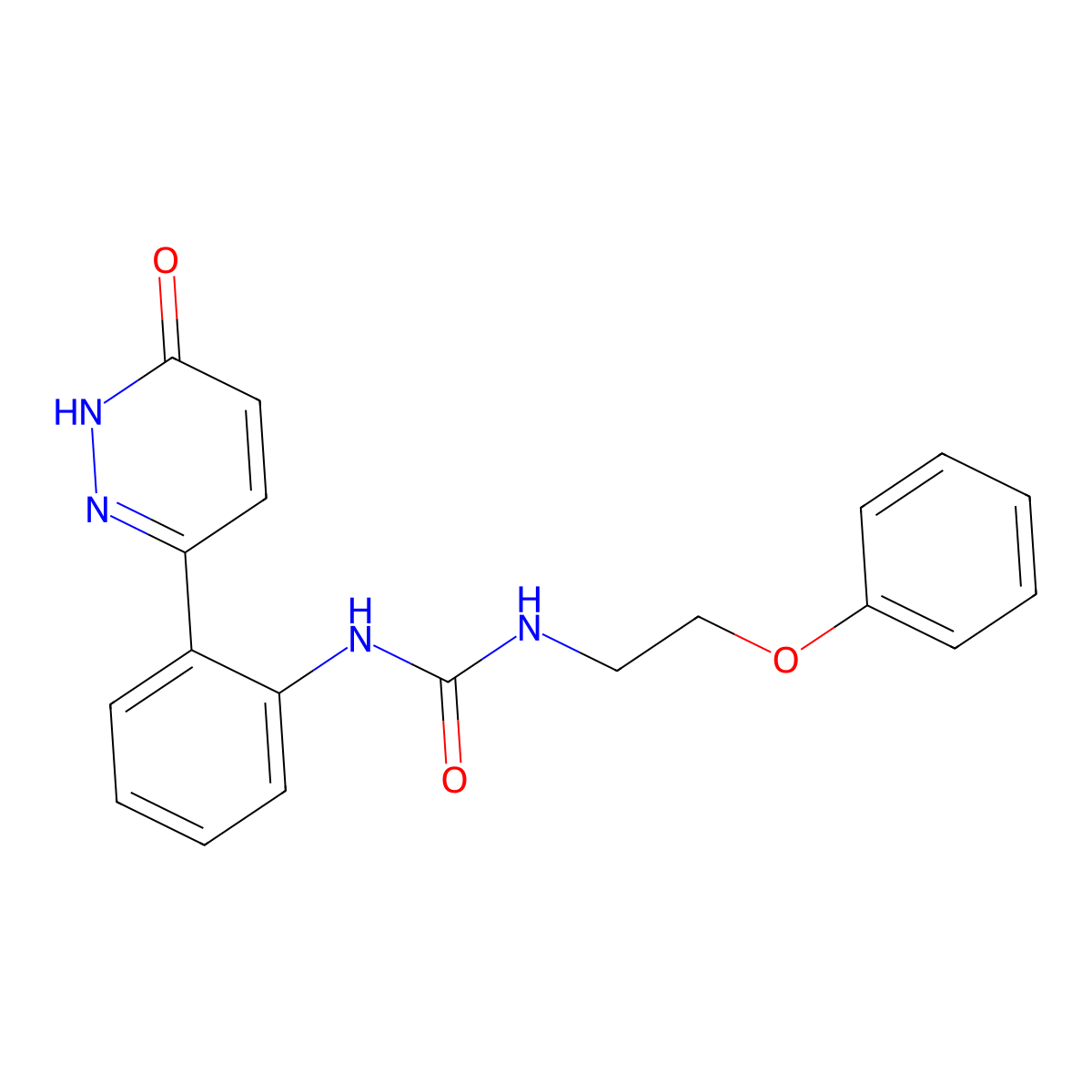 1-(2-(6-Oxo-1,6-dihydropyridazin-3-yl)phenyl)-3-(2-phenoxyethyl)urea molecular structure, CAS 1428372-47-7