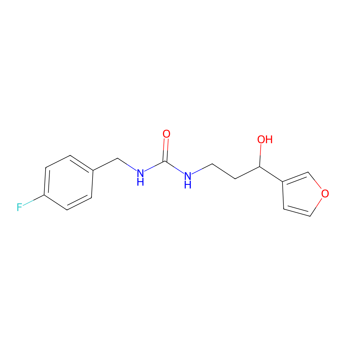 1-(4-Fluorobenzyl)-3-(3-(furan-3-yl)-3-hydroxypropyl)urea molecular structure, CAS 1428372-50-2