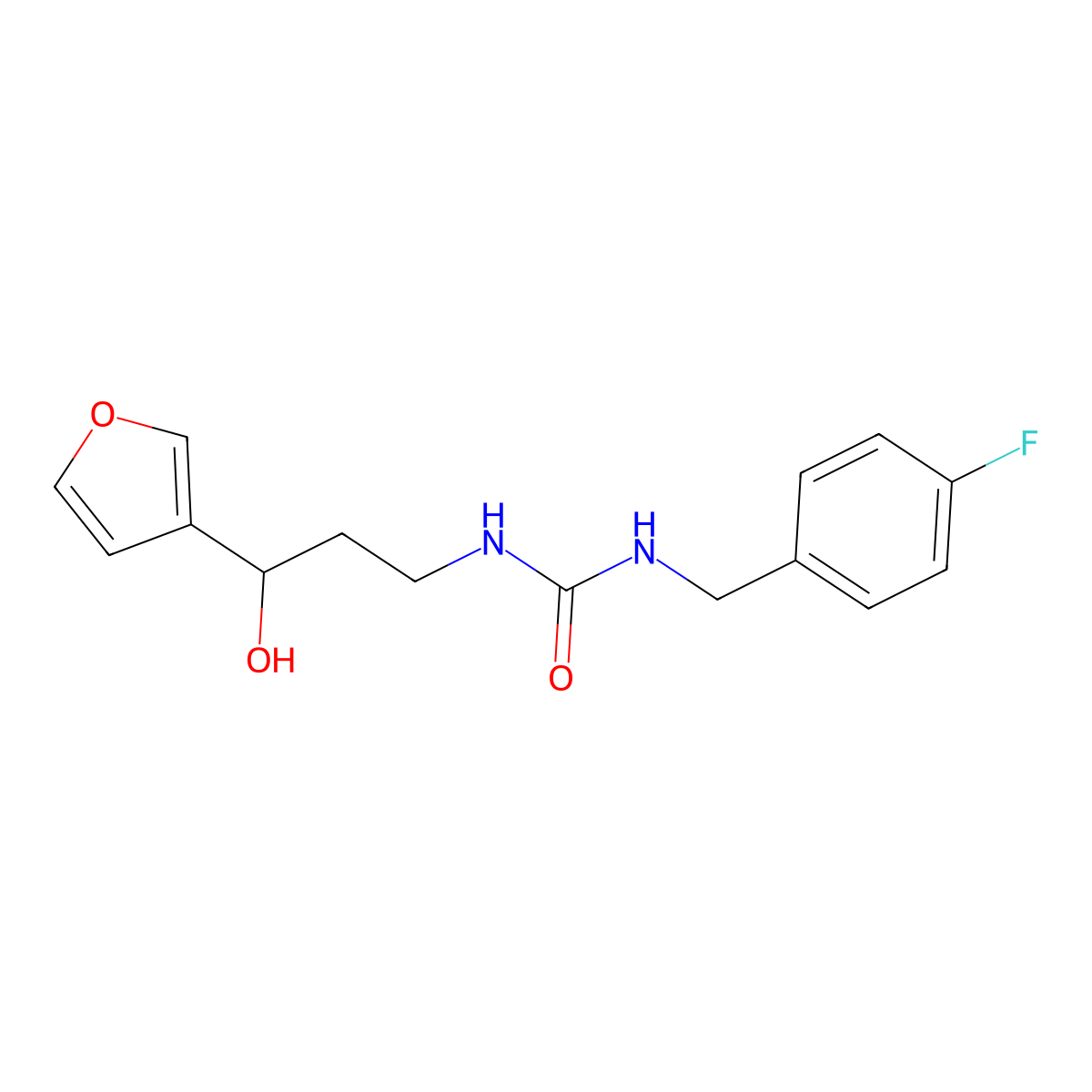 1-(4-Fluorobenzyl)-3-(3-(furan-3-yl)-3-hydroxypropyl)urea molecular structure, CAS 1428372-50-2