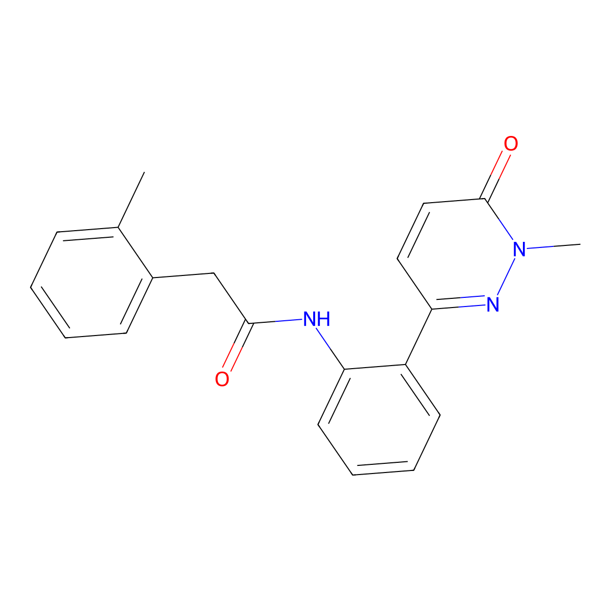 N-[2-(1-methyl-6-oxo-1,6-dihydropyridazin-3-yl)phenyl]-2-(2-methylphenyl)acetamide molecular structure, CAS 1428372-55-7