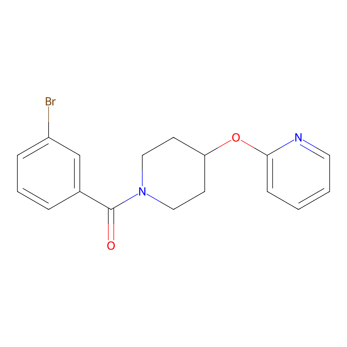 (3-Bromophenyl)(4-(pyridin-2-yloxy)piperidin-1-yl)methanone molecular structure, CAS 1428372-61-5