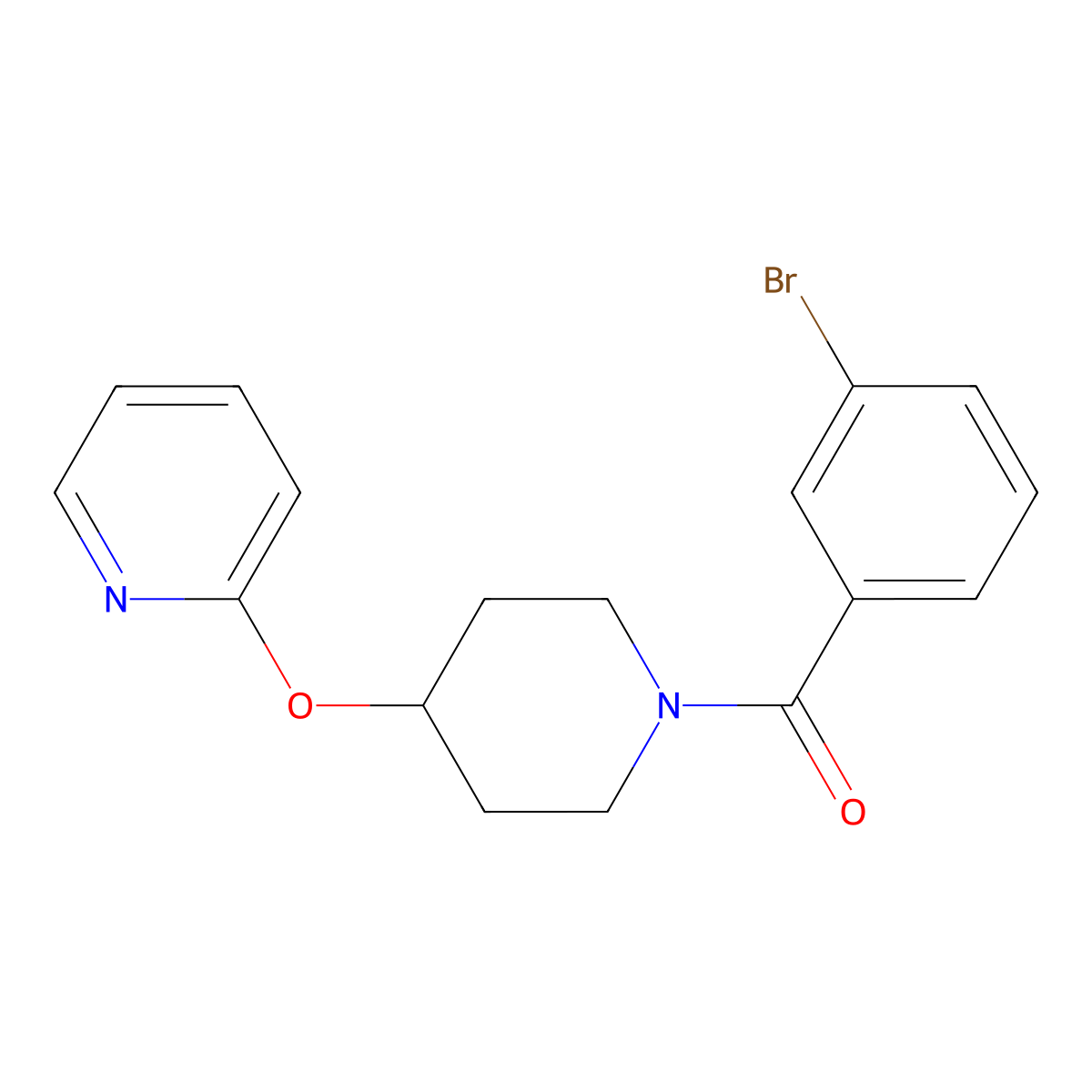 (3-Bromophenyl)(4-(pyridin-2-yloxy)piperidin-1-yl)methanone molecular structure, CAS 1428372-61-5