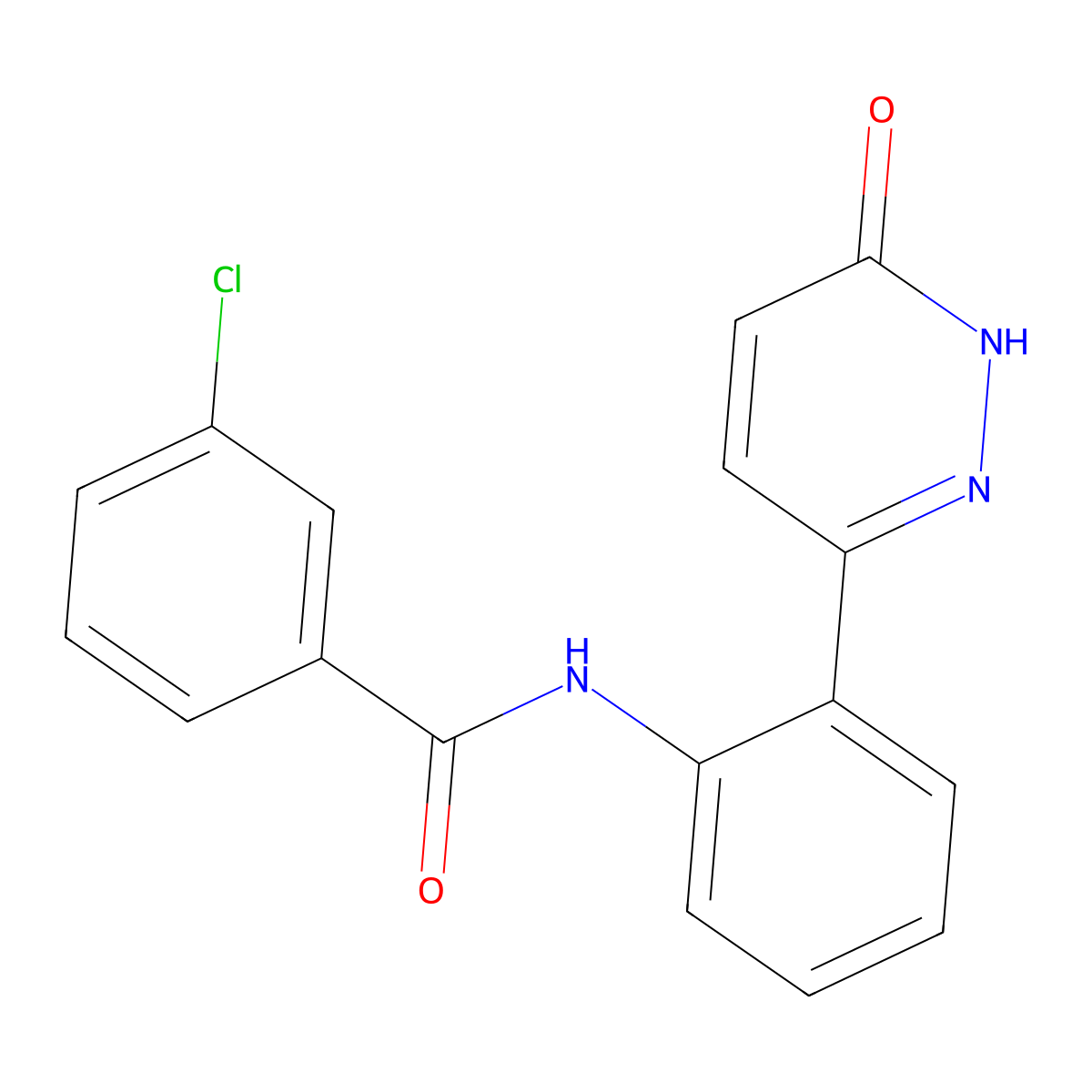 3-chloro-N-(2-(6-oxo-1,6-dihydropyridazin-3-yl)phenyl)benzamide molecular structure, CAS 1428372-76-2