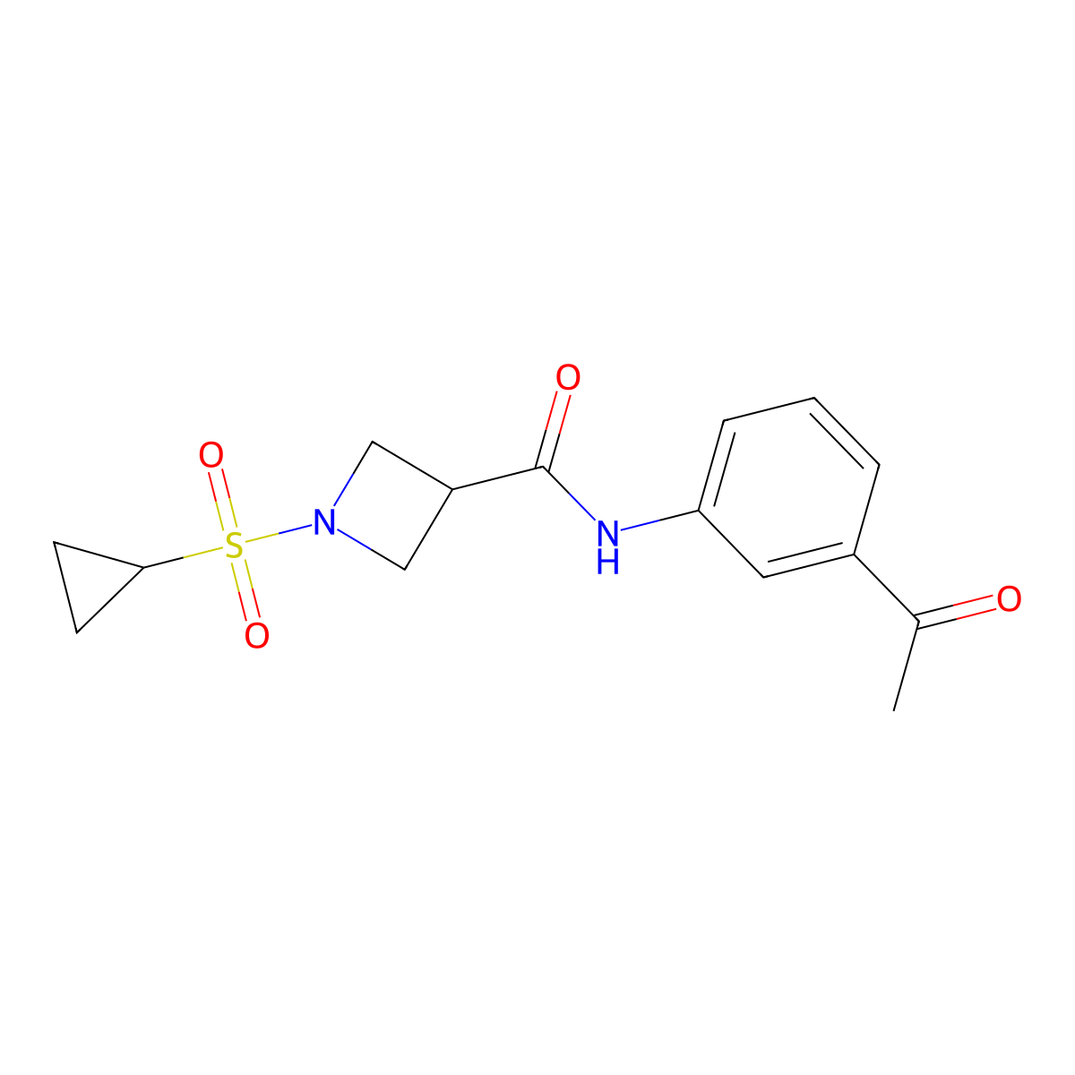 N-(3-acetylphenyl)-1-(cyclopropylsulfonyl)azetidine-3-carboxamide molecular structure, CAS 1428373-02-7