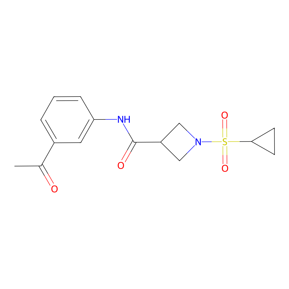 N-(3-acetylphenyl)-1-(cyclopropylsulfonyl)azetidine-3-carboxamide molecular structure, CAS 1428373-02-7