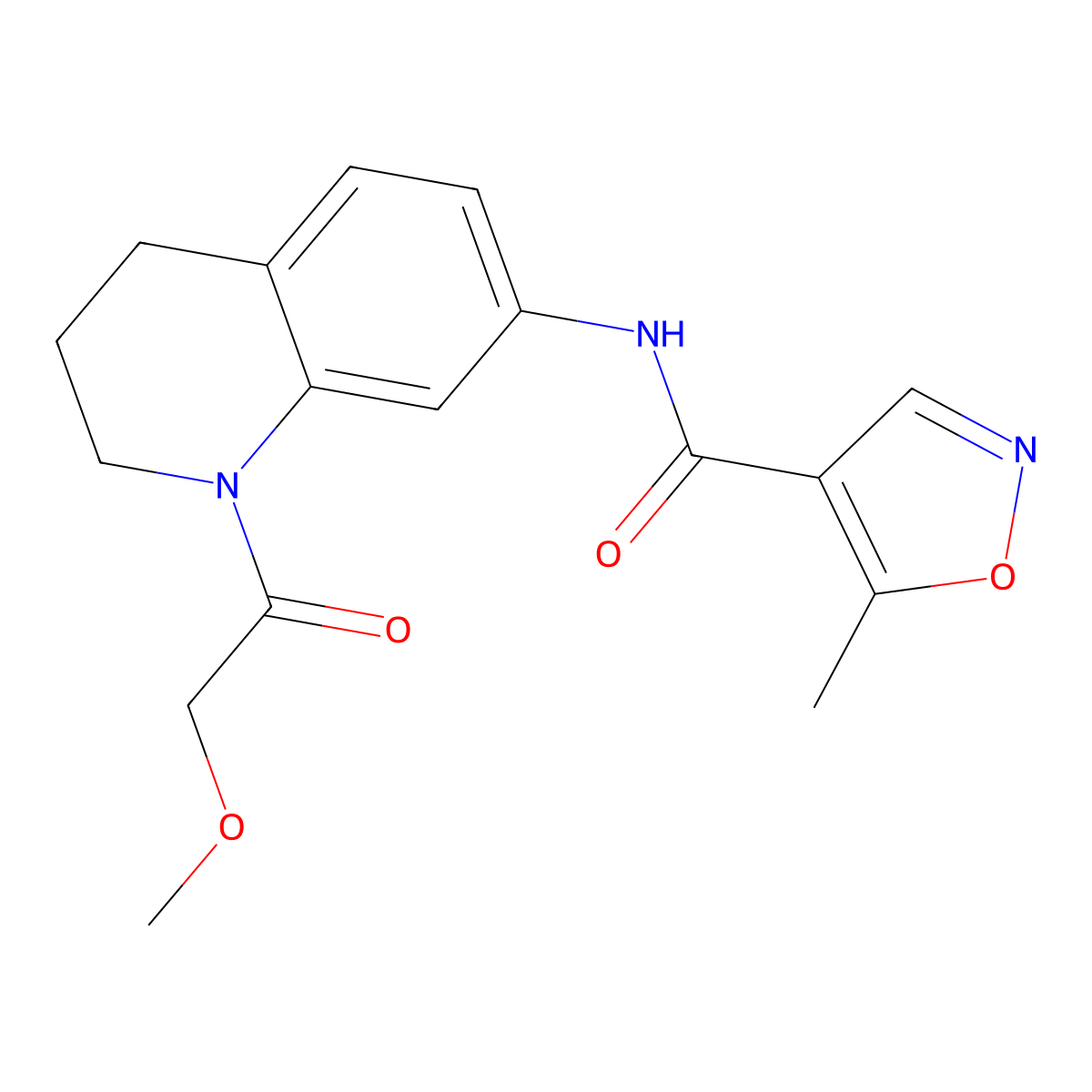 N-(1-(2-methoxyacetyl)-1,2,3,4-tetrahydroquinolin-7-yl)-5-methylisoxazole-4-carboxamide molecular structure, CAS 1428373-03-8