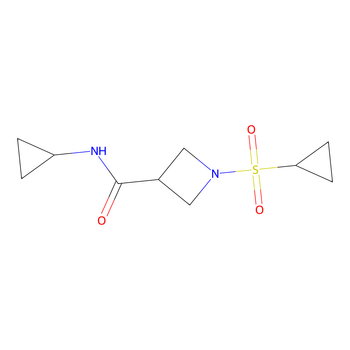 N-cyclopropyl-1-(cyclopropylsulfonyl)azetidine-3-carboxamide molecular structure, CAS 1428373-10-7