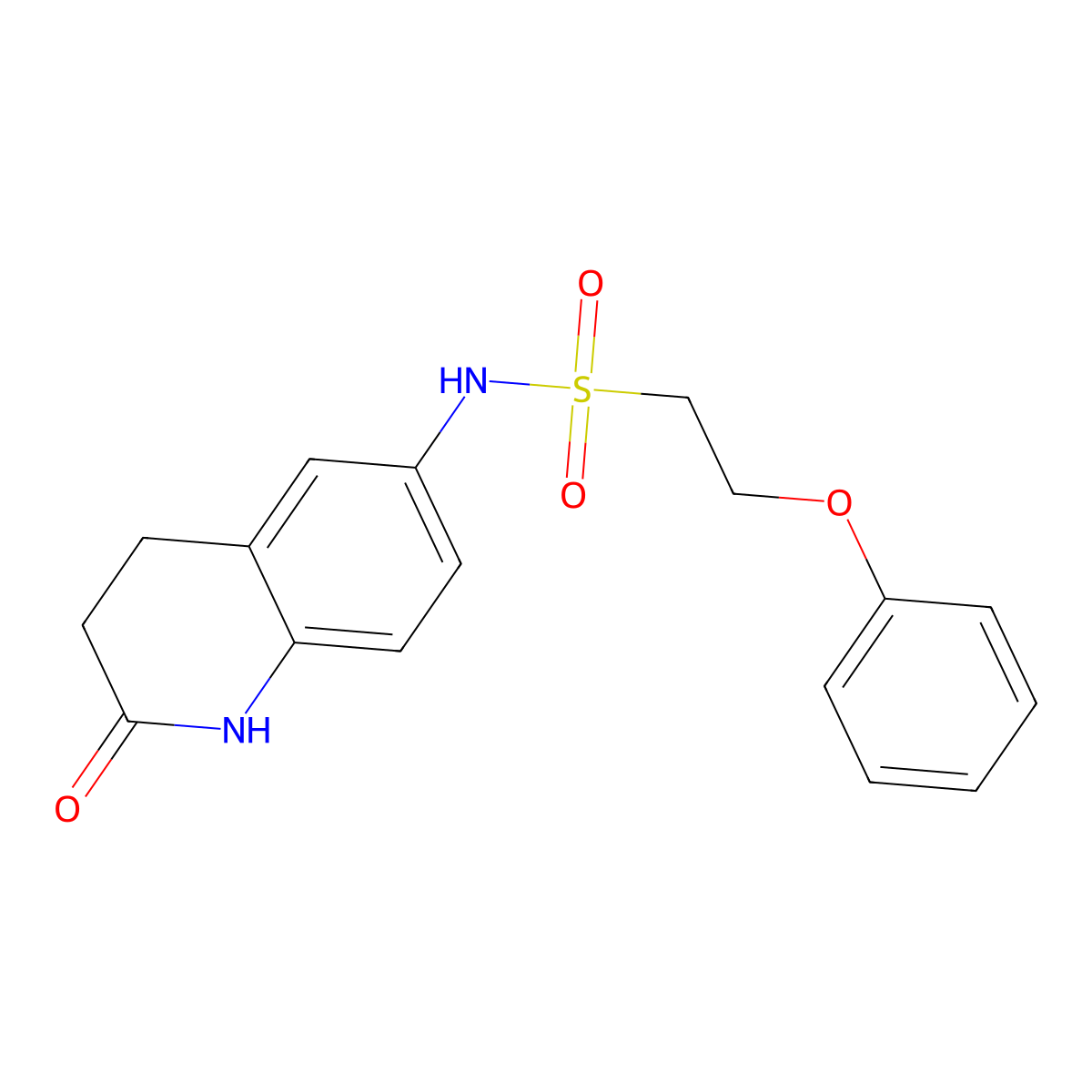 N-(2-oxo-1,2,3,4-tetrahydroquinolin-6-yl)-2-phenoxyethanesulfonamide molecular structure, CAS 1428373-11-8