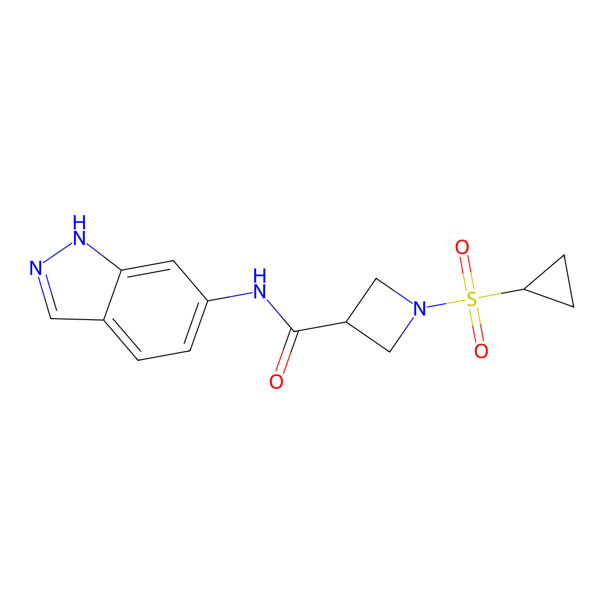 1-(cyclopropylsulfonyl)-N-(1H-indazol-6-yl)azetidine-3-carboxamide molecular structure, CAS 1428373-33-4