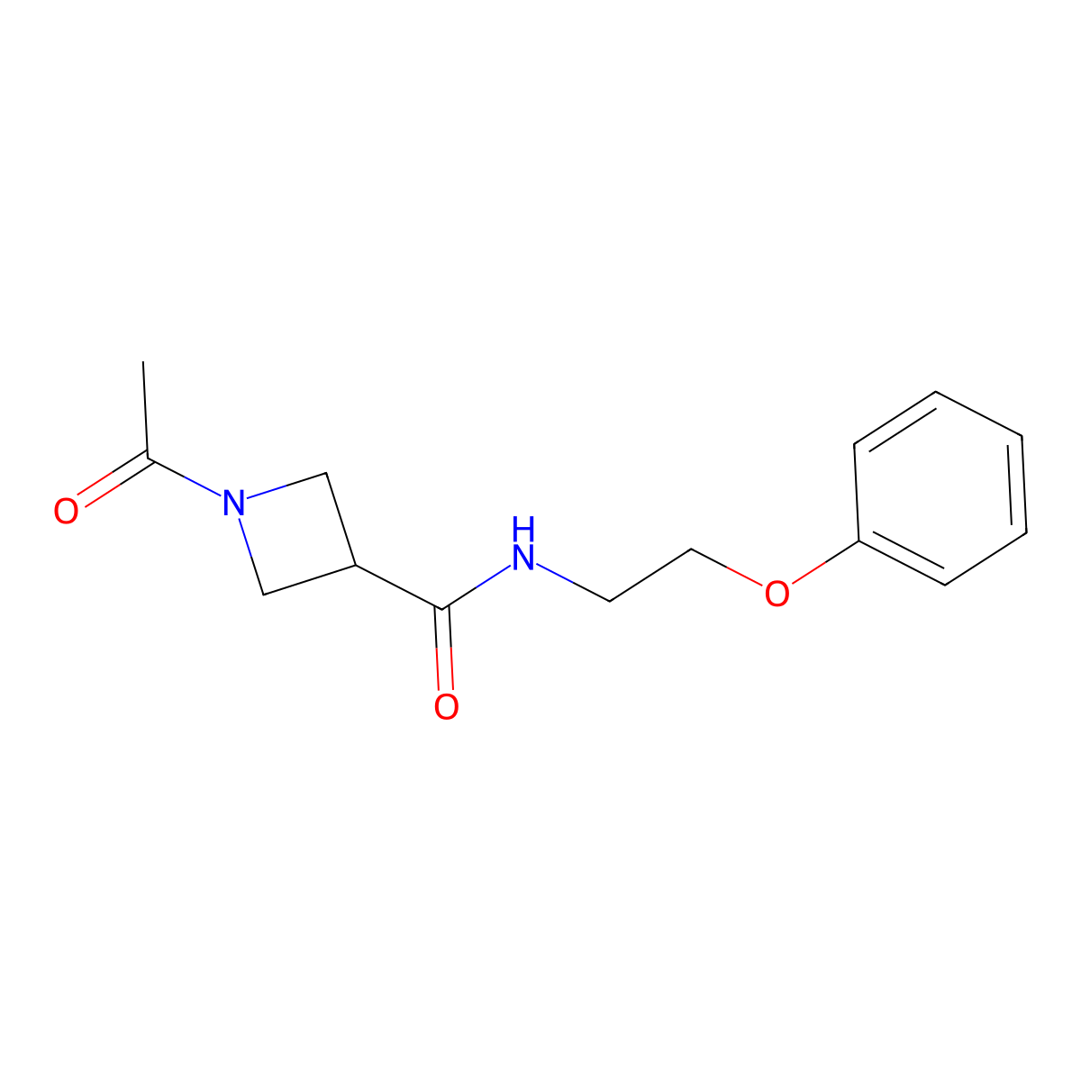 1-acetyl-N-(2-phenoxyethyl)azetidine-3-carboxamide molecular structure, CAS 1428373-34-5