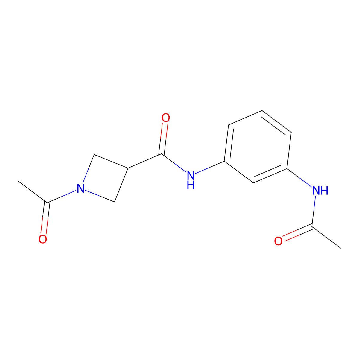 N-(3-acetamidophenyl)-1-acetylazetidine-3-carboxamide molecular structure, CAS 1428373-38-9