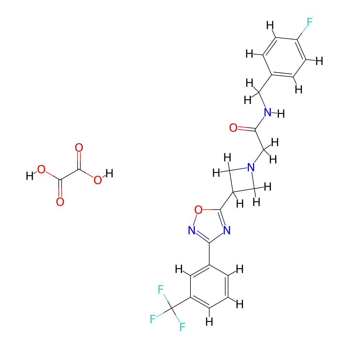 N-(4-fluorobenzyl)-2-(3-(3-(3-(trifluoromethyl)phenyl)-1,2,4-oxadiazol-5-yl)azetidin-1-yl)acetamide oxalate molecular structure, CAS 1428373-54-9
