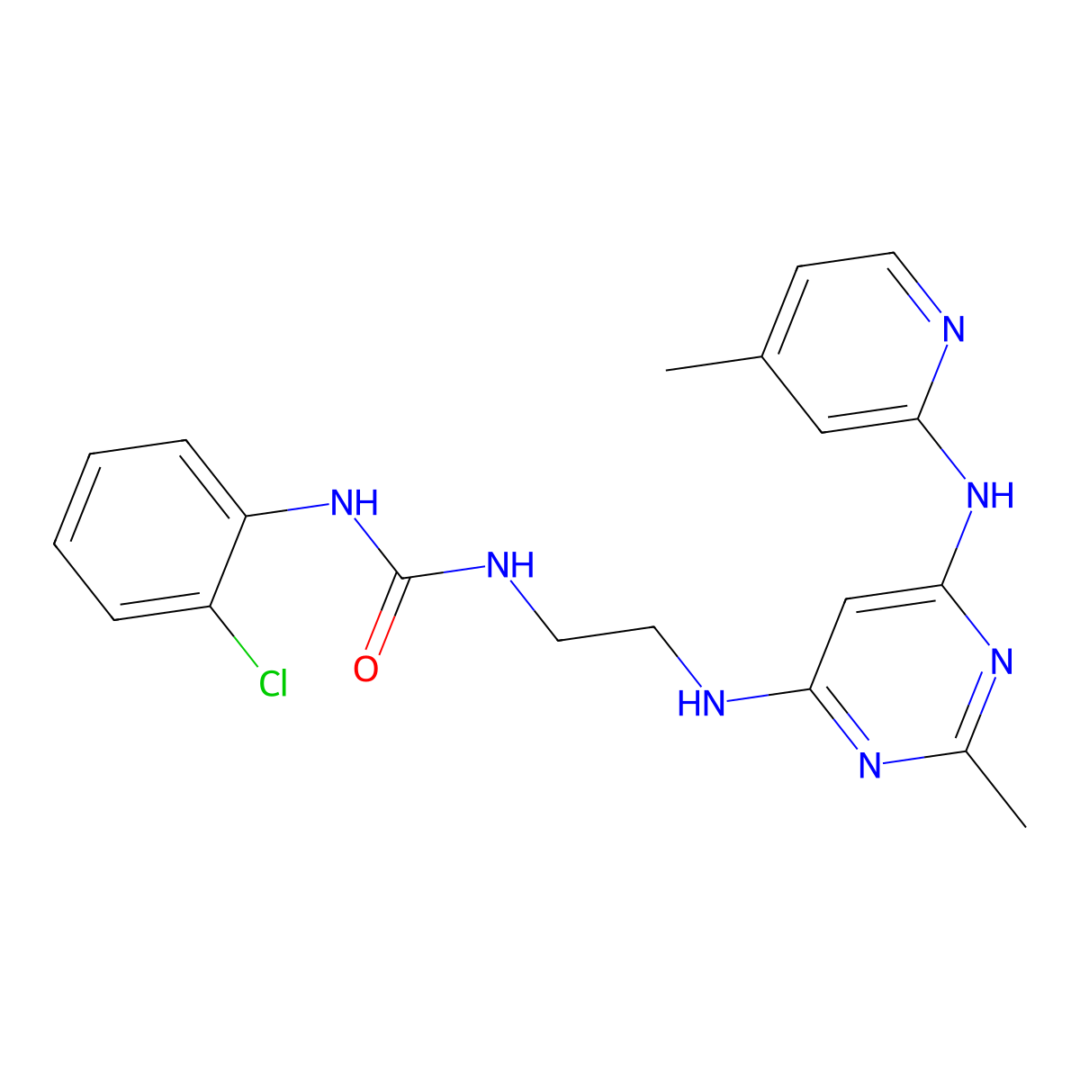 1-(2-Chlorophenyl)-3-[2-({2-methyl-6-[(4-methylpyridin-2-YL)amino]pyrimidin-4-YL}amino)ethyl]urea molecular structure, CAS 1428373-68-5