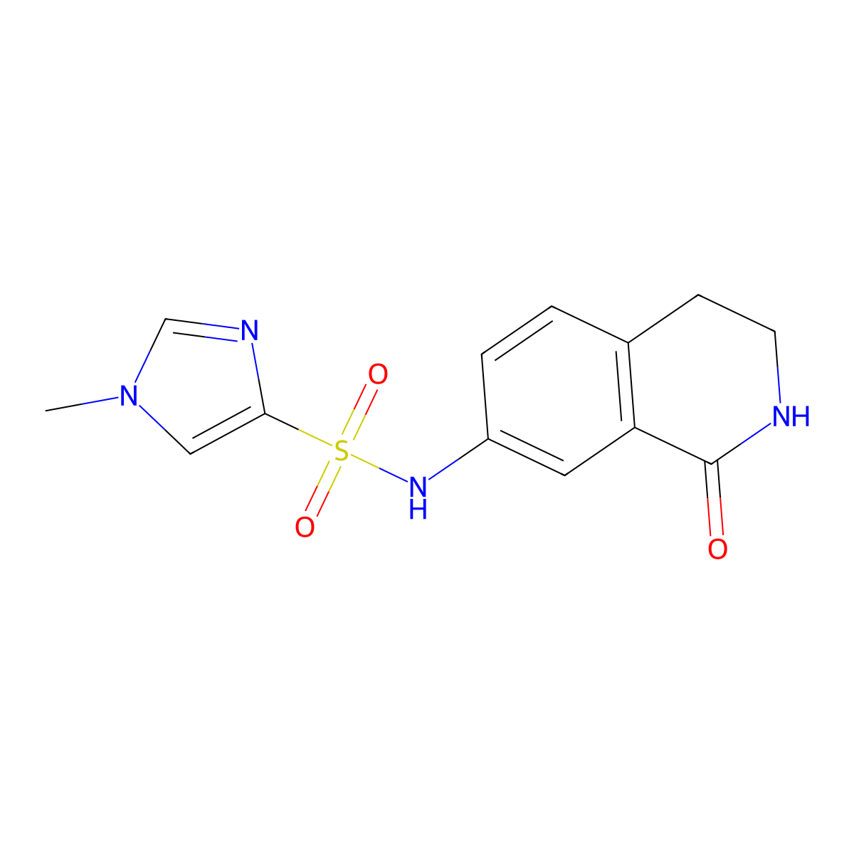 1-methyl-N-(1-oxo-1,2,3,4-tetrahydroisoquinolin-7-yl)-1H-imidazole-4-sulfonamide molecular structure, CAS 1428373-70-9