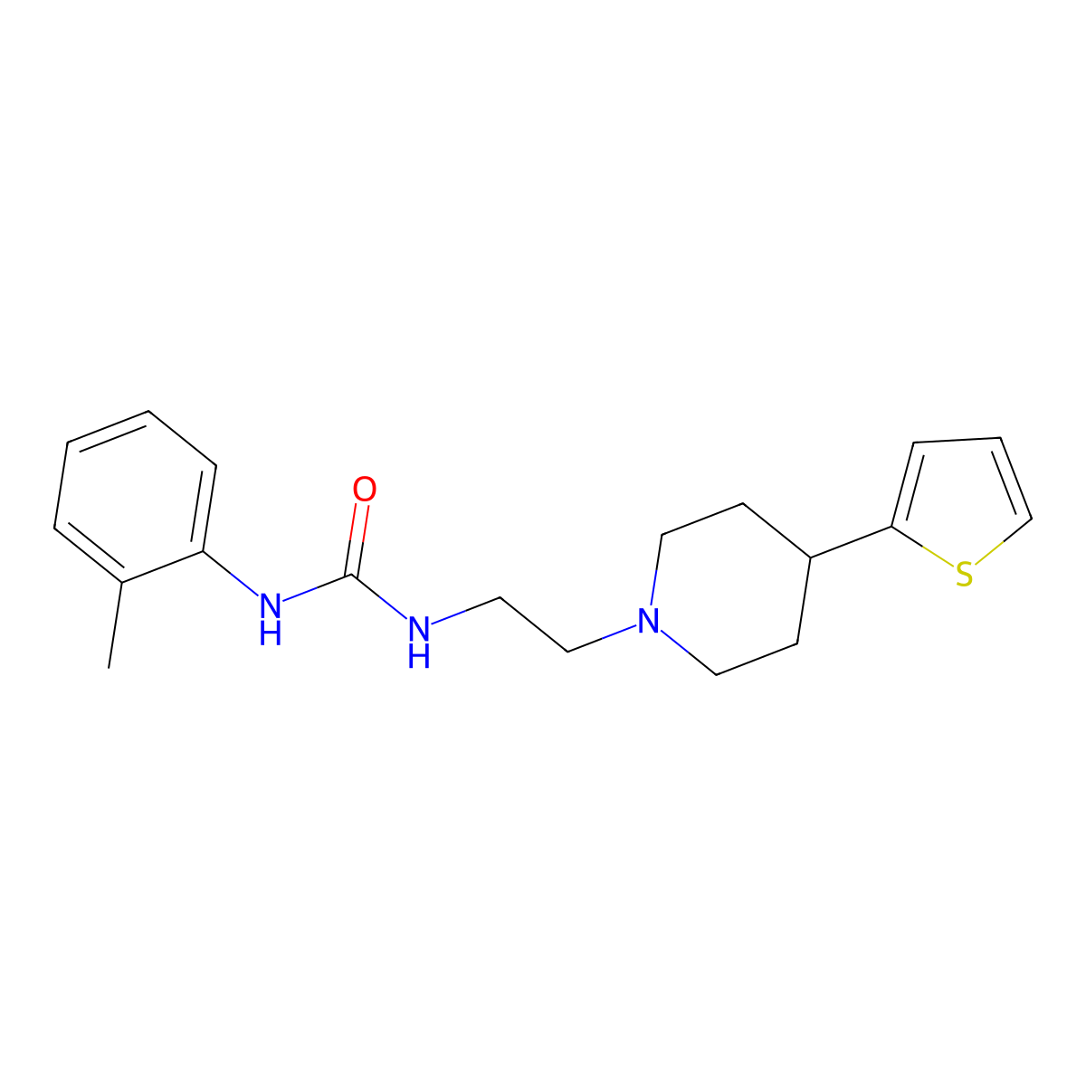 1-(2-(4-(Thiophen-2-yl)piperidin-1-yl)ethyl)-3-(o-tolyl)urea molecular structure, CAS 1428373-79-8