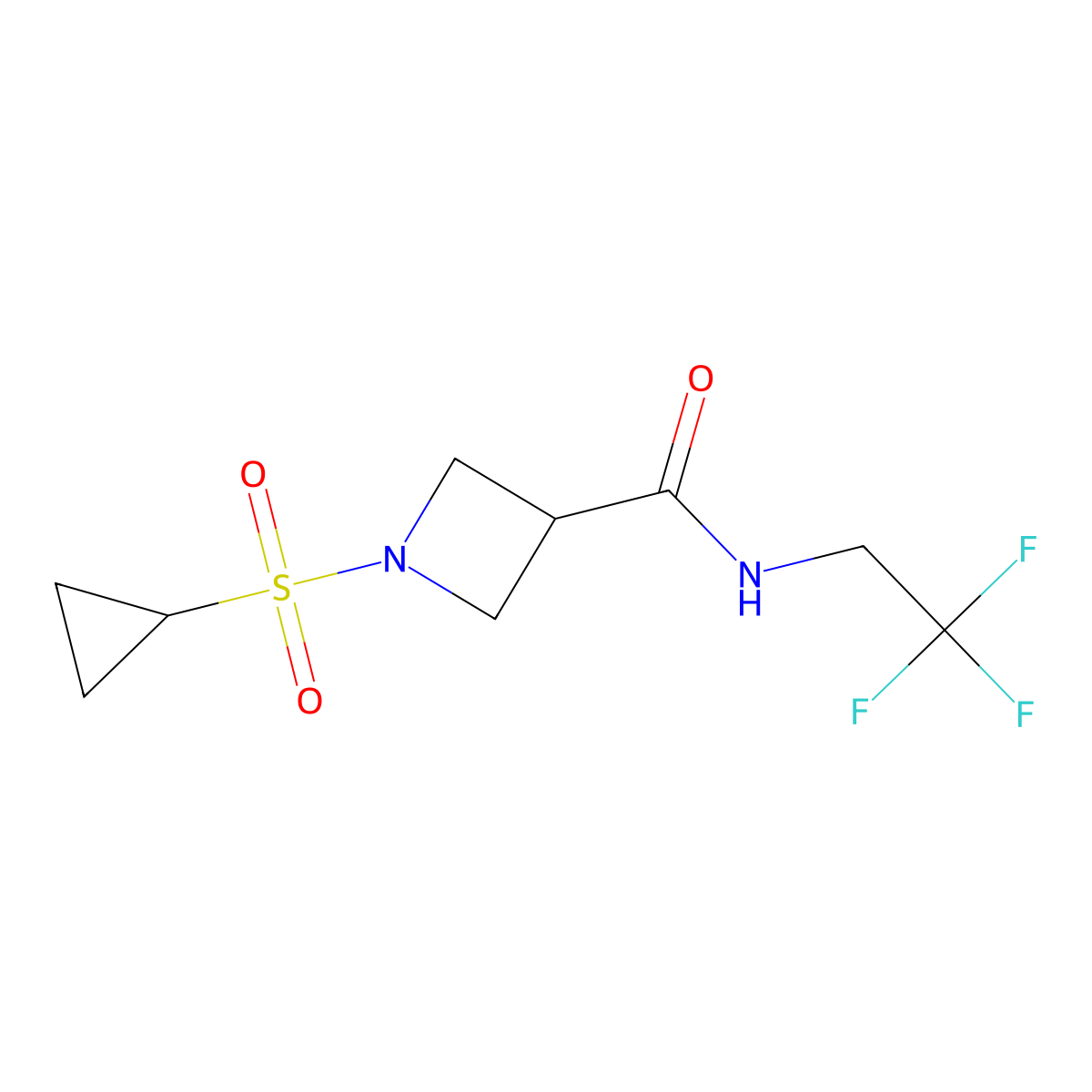 1-(cyclopropylsulfonyl)-N-(2,2,2-trifluoroethyl)azetidine-3-carboxamide molecular structure, CAS 1428373-84-5