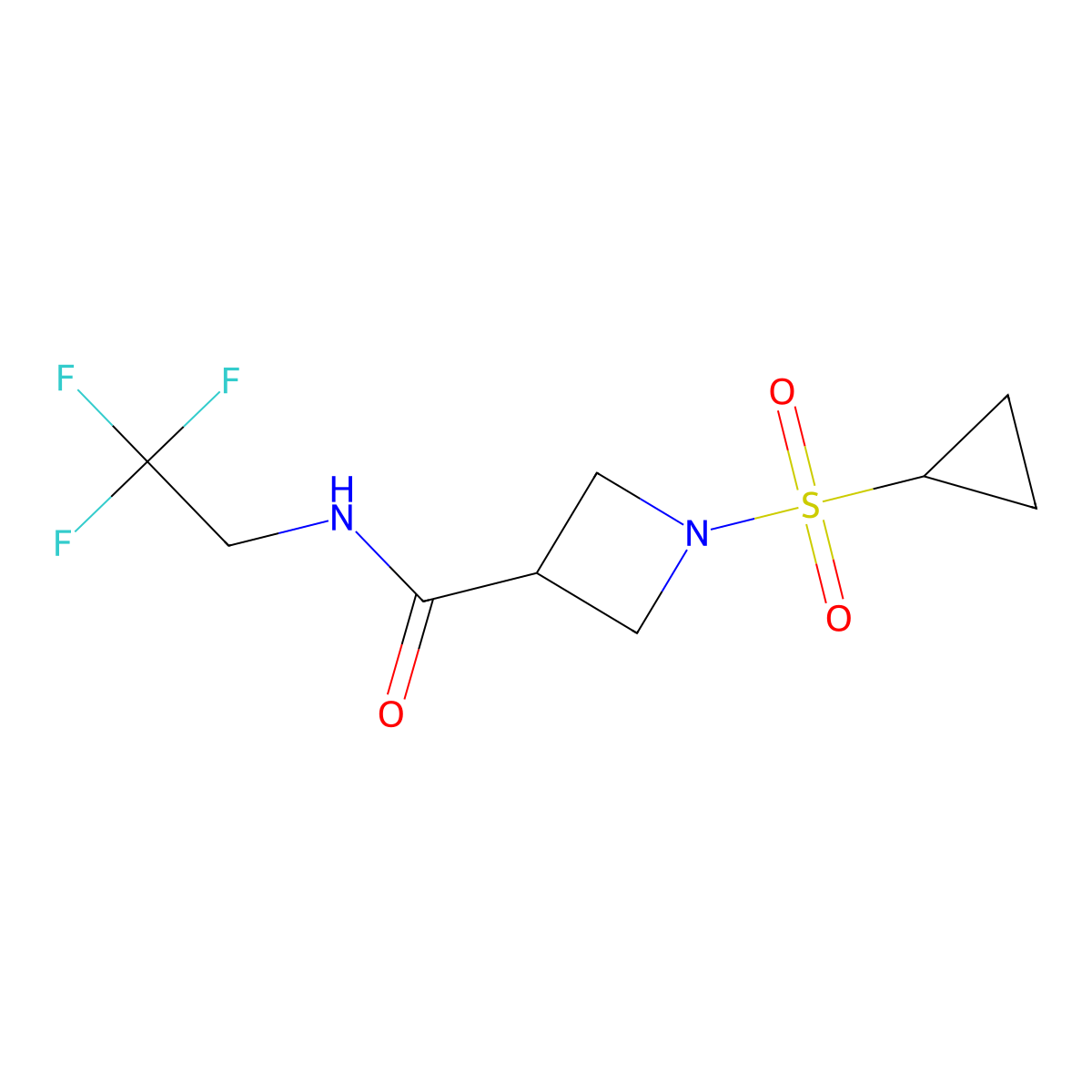 1-(cyclopropylsulfonyl)-N-(2,2,2-trifluoroethyl)azetidine-3-carboxamide molecular structure, CAS 1428373-84-5
