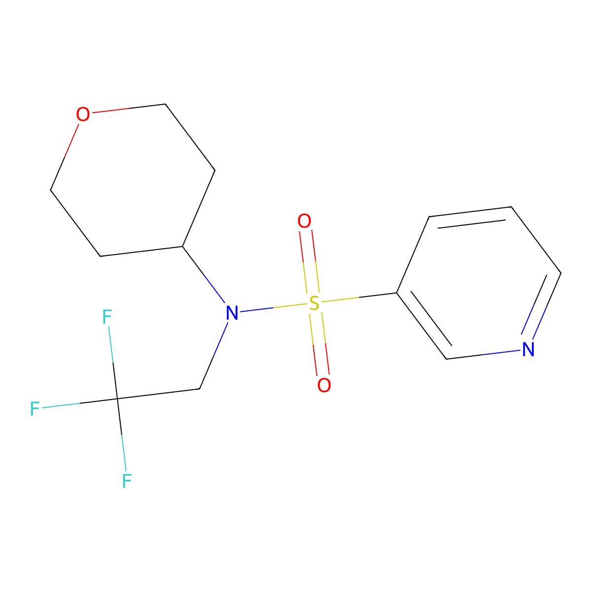 N-(Oxan-4-YL)-N-(2,2,2-trifluoroethyl)pyridine-3-sulfonamide molecular structure, CAS 1428373-96-9