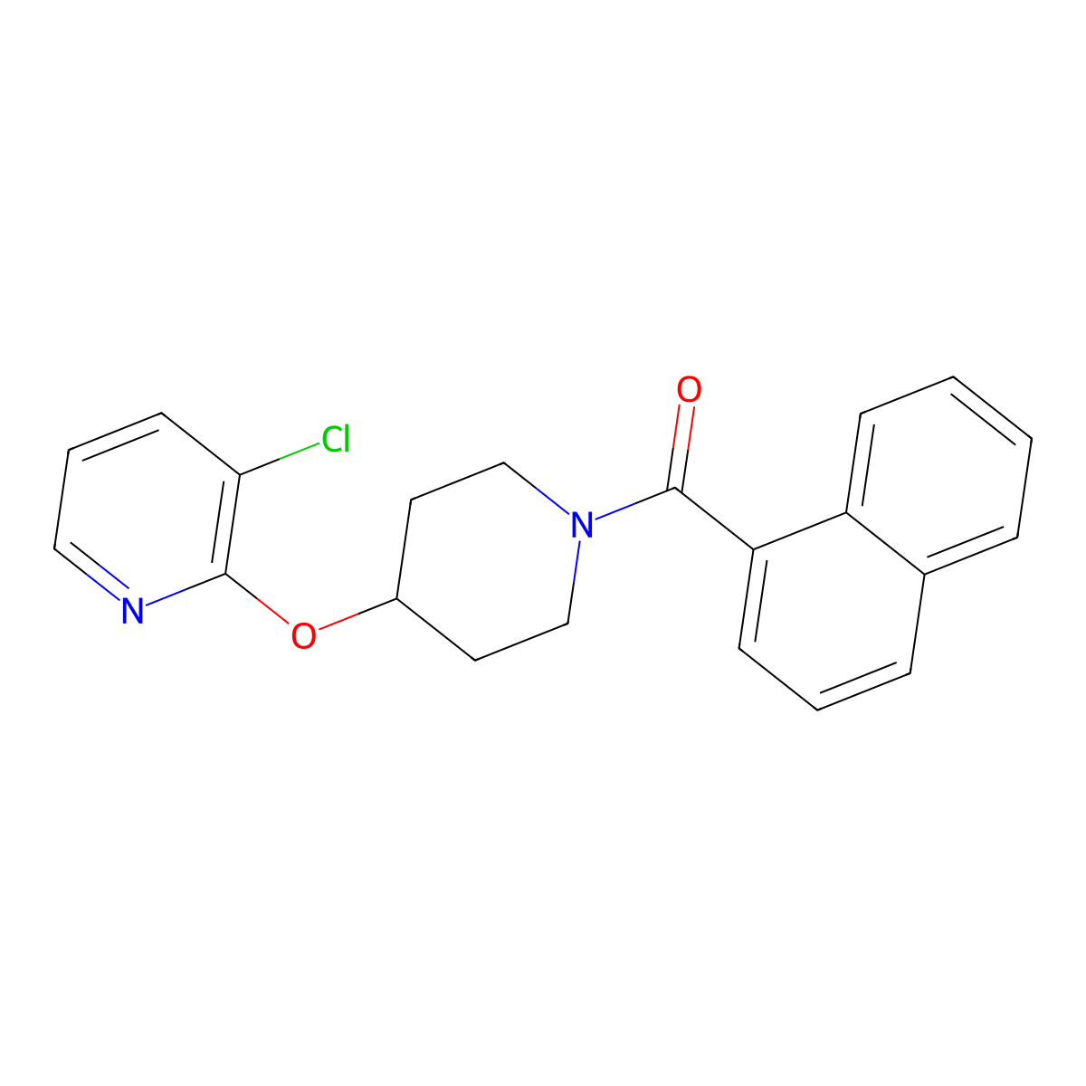 (4-((3-Chloropyridin-2-yl)oxy)piperidin-1-yl)(naphthalen-1-yl)methanone molecular structure, CAS 1428374-02-0