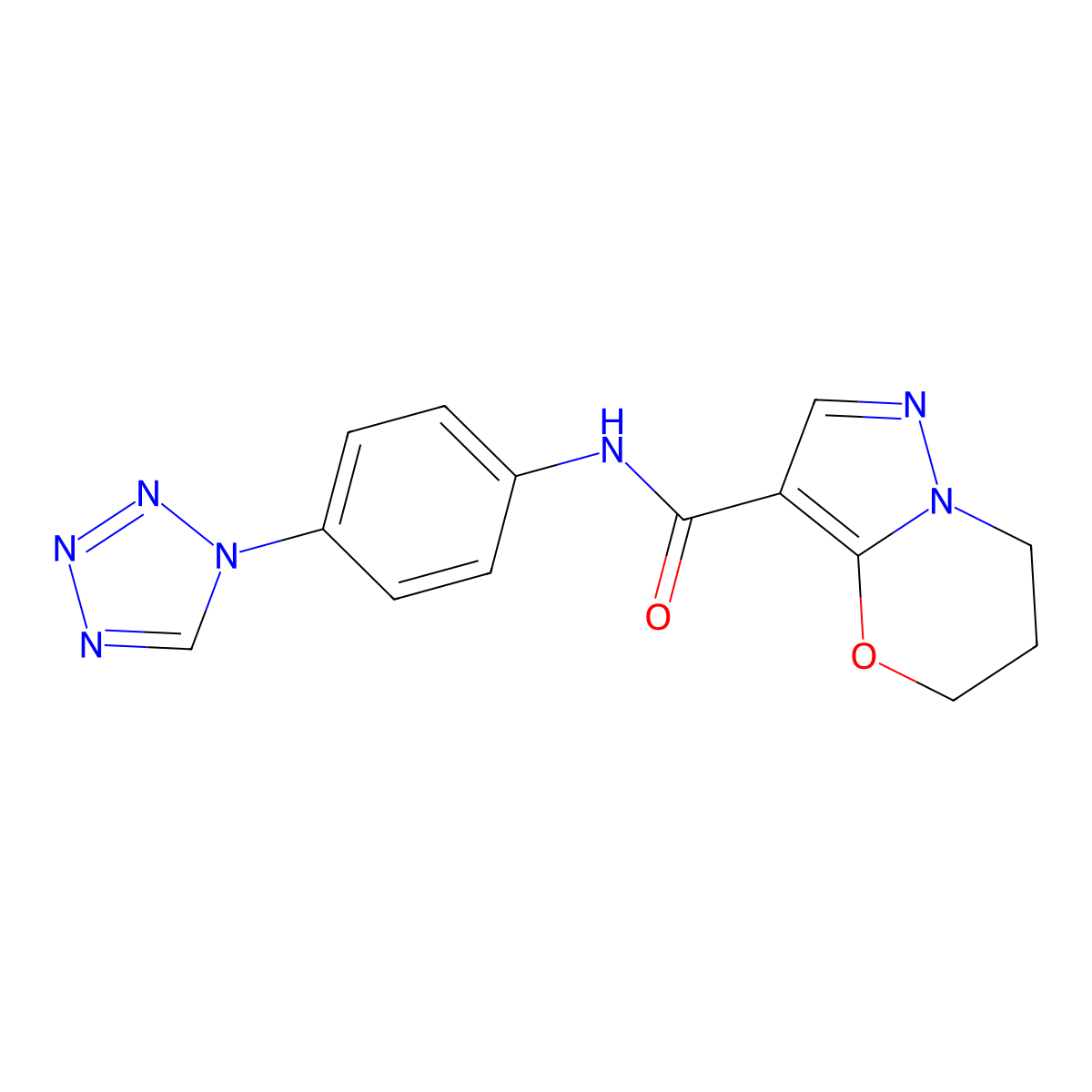 N-(4-(1H-tetrazol-1-yl)phenyl)-6,7-dihydro-5H-pyrazolo[5,1-b][1,3]oxazine-3-carboxamide molecular structure, CAS 1428374-07-5