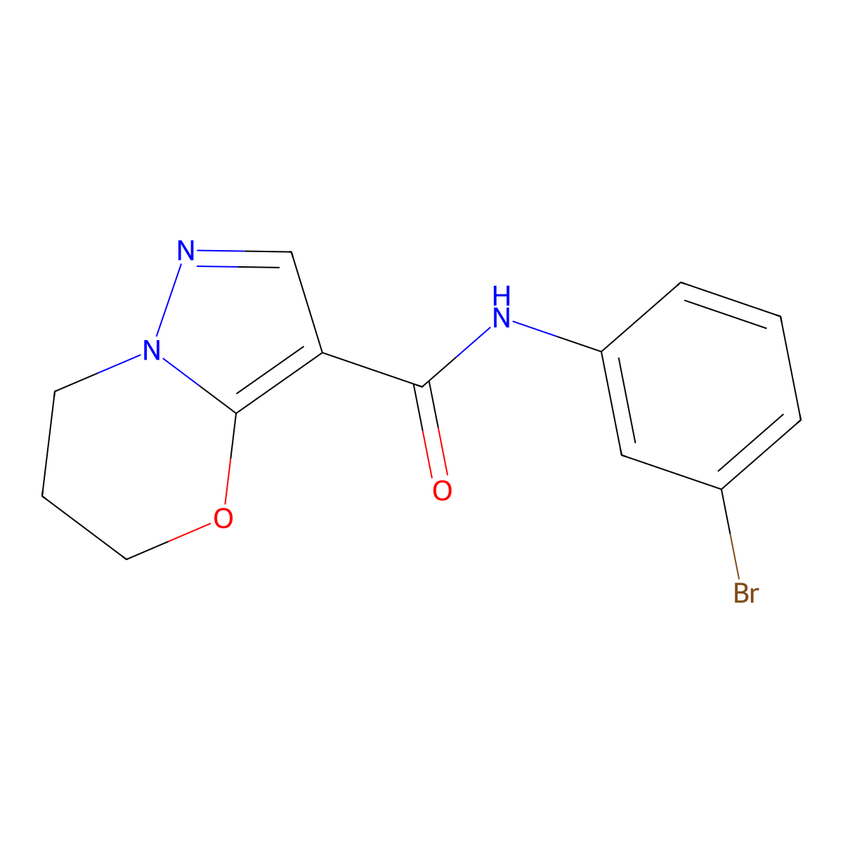 N-(3-bromophenyl)-6,7-dihydro-5H-pyrazolo[5,1-b][1,3]oxazine-3-carboxamide molecular structure, CAS 1428374-16-6