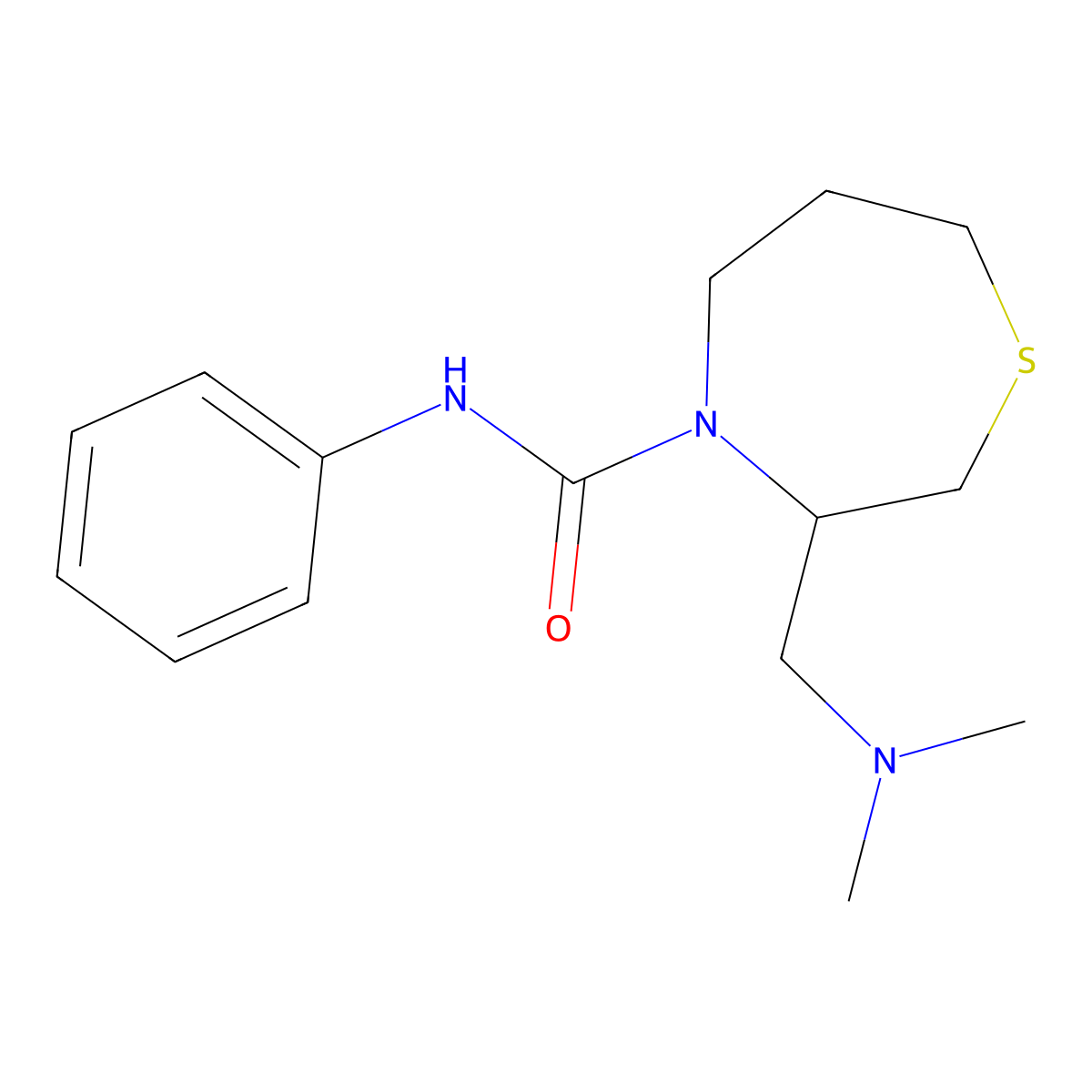 3-[(Dimethylamino)methyl]-N-phenyl-1,4-thiazepane-4-carboxamide molecular structure, CAS 1428374-31-5