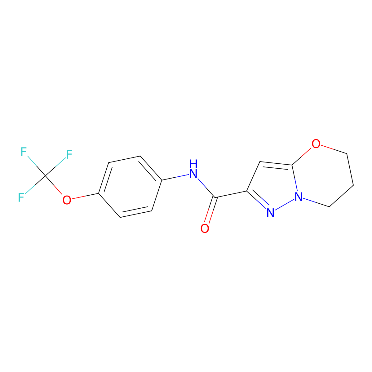 N-(4-(trifluoromethoxy)phenyl)-6,7-dihydro-5H-pyrazolo[5,1-b][1,3]oxazine-2-carboxamide molecular structure, CAS 1428374-36-0