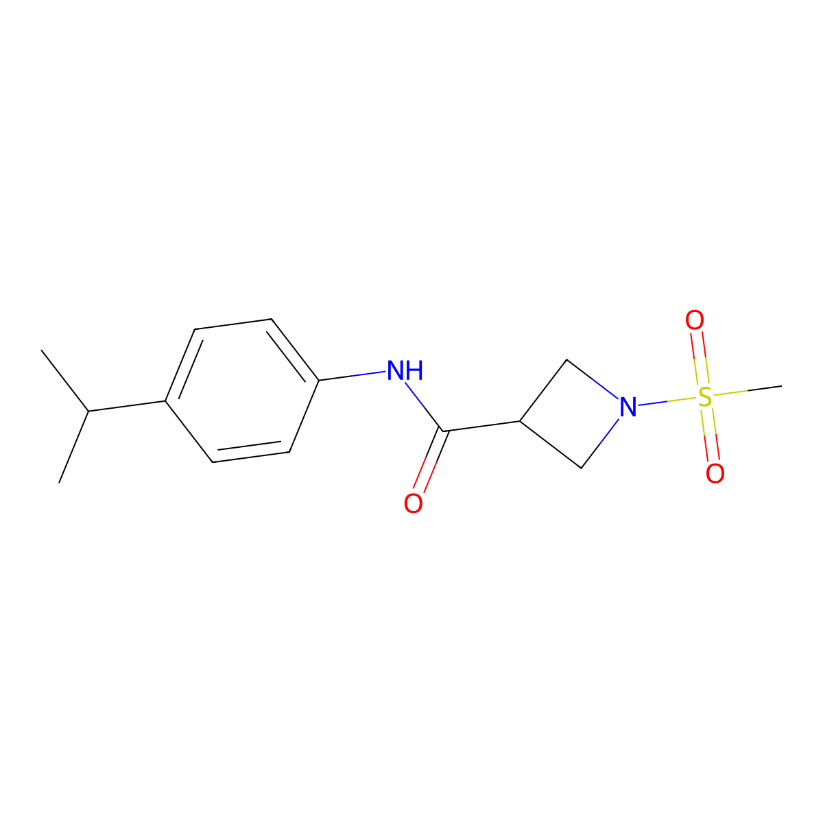 N-(4-isopropylphenyl)-1-(methylsulfonyl)azetidine-3-carboxamide molecular structure, CAS 1428374-71-3